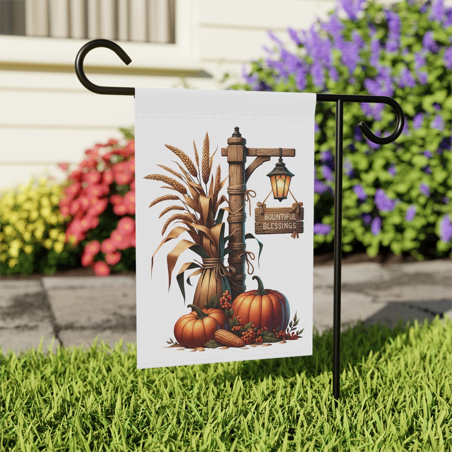 Bountiful Blessings Thanksgiving Garden Flag