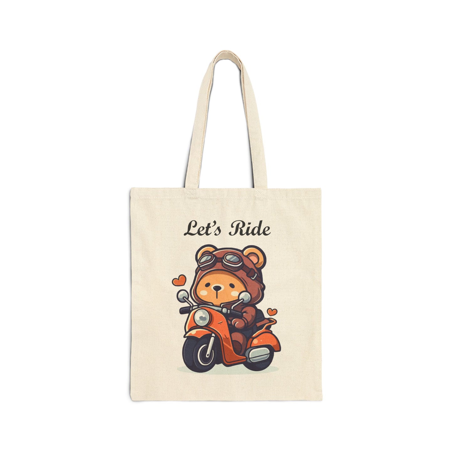 Adorable Biker Bear Reusable Tote Bag