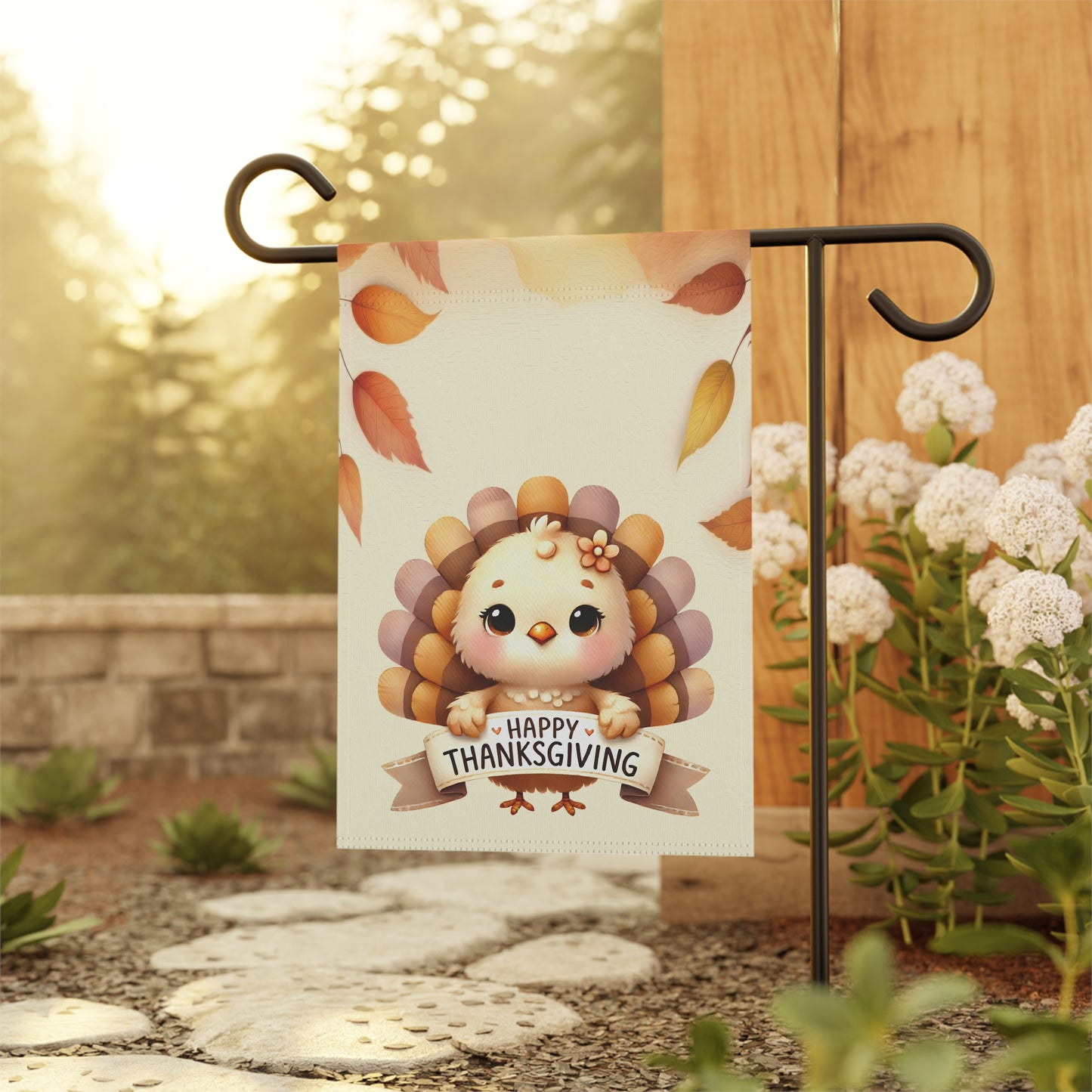 Cute Baby Turkey Thanksgiving Garden Flag