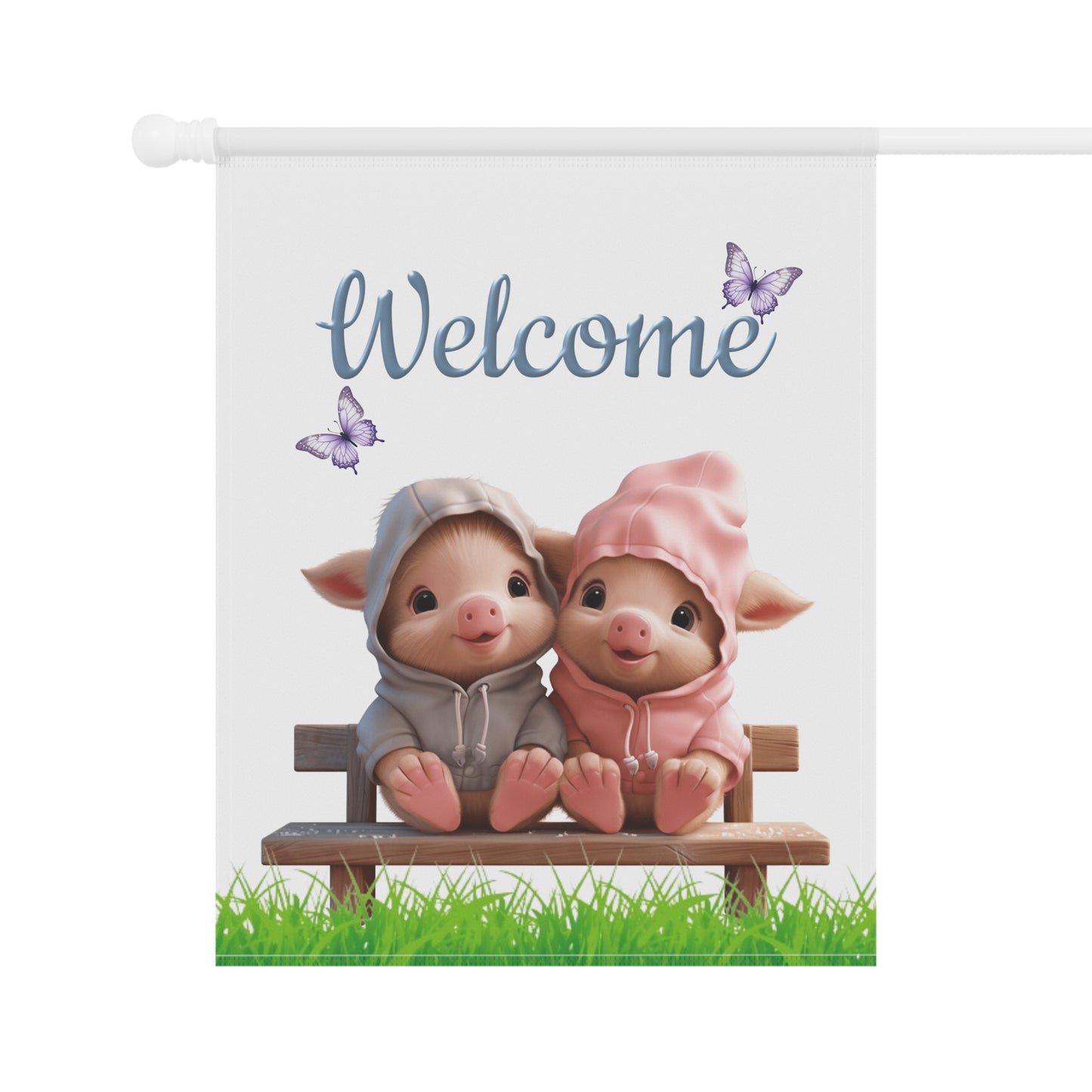 Sweet Little Piglets Welcome Garden Flag