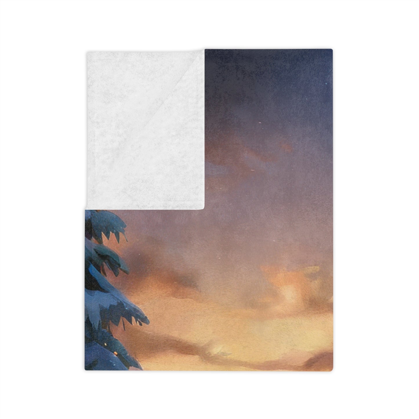 Cute Christmas Festive Village Velveteen Holiday Throw