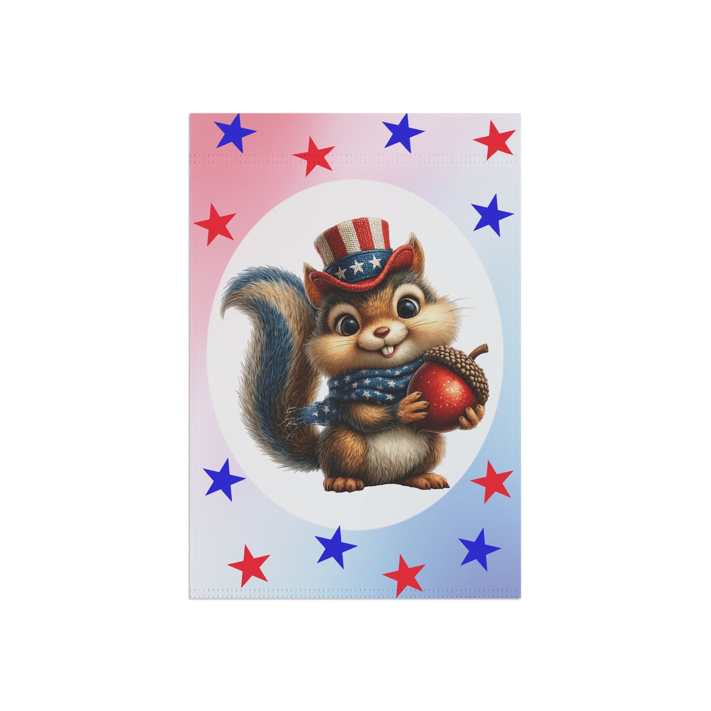 Patriotic squirrel 4thy of July Holiday Flag