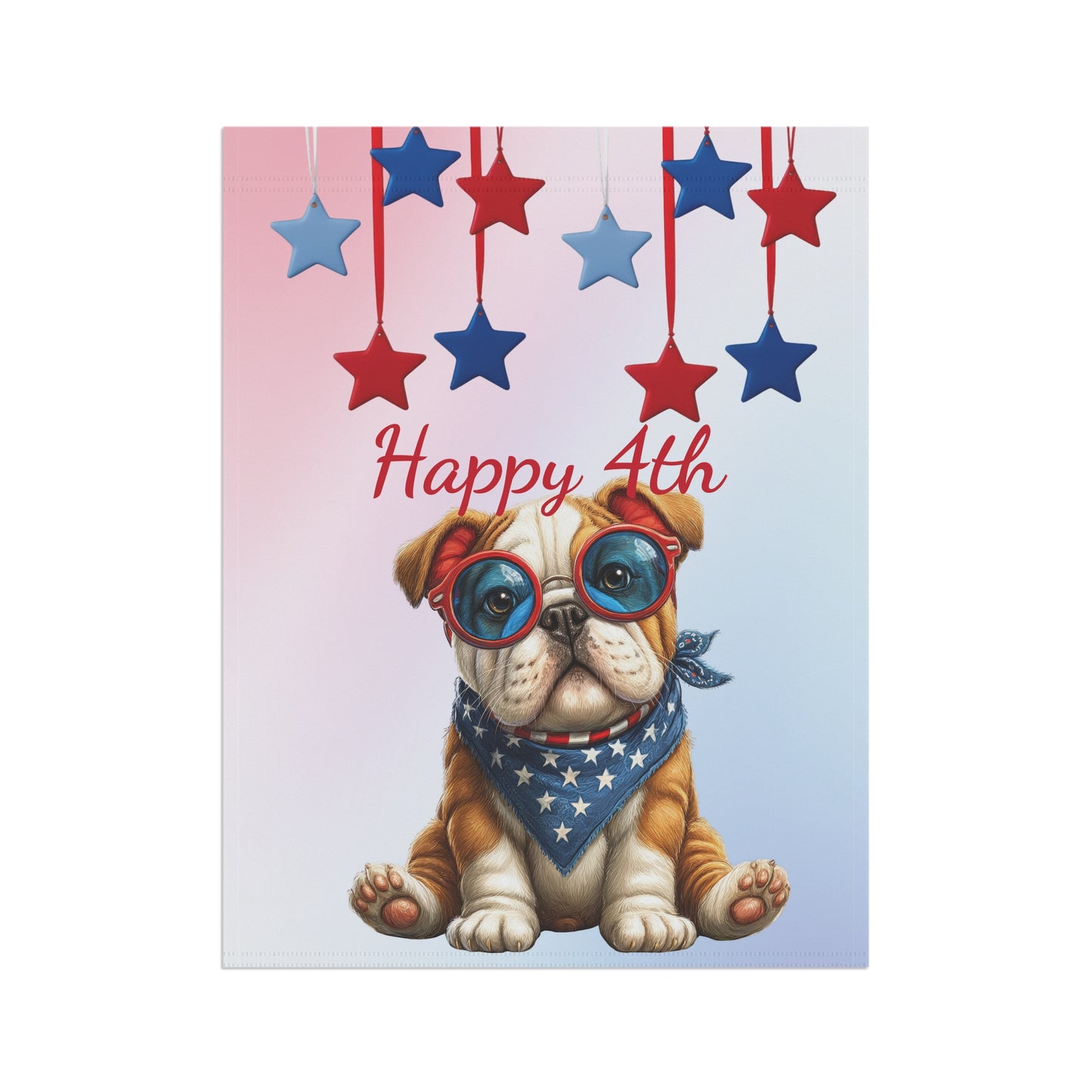 Cool Patriotic Bulldog Garden Flag