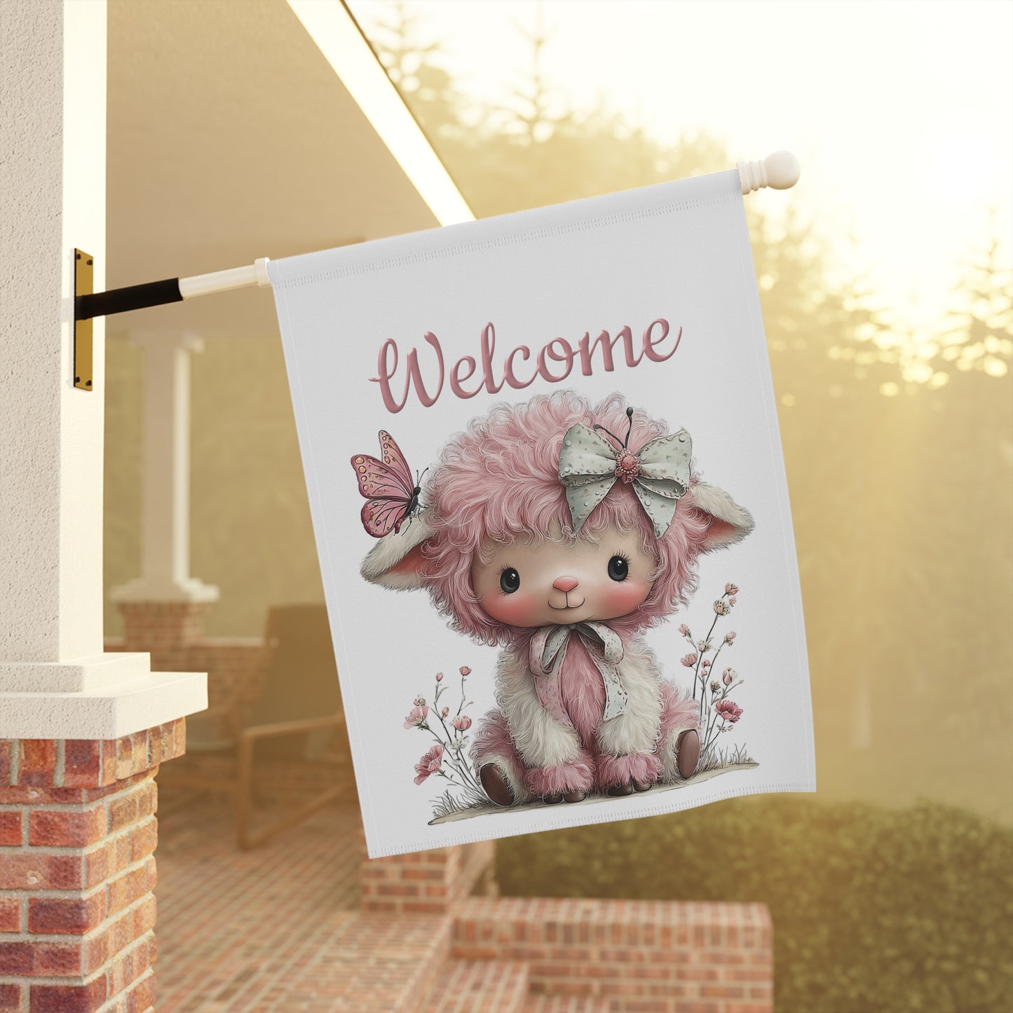 Charming Lamb Welcome Flag
