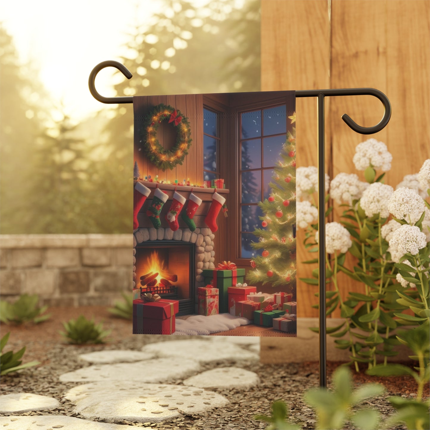 Cozy Christmas Holiday Garden Flag