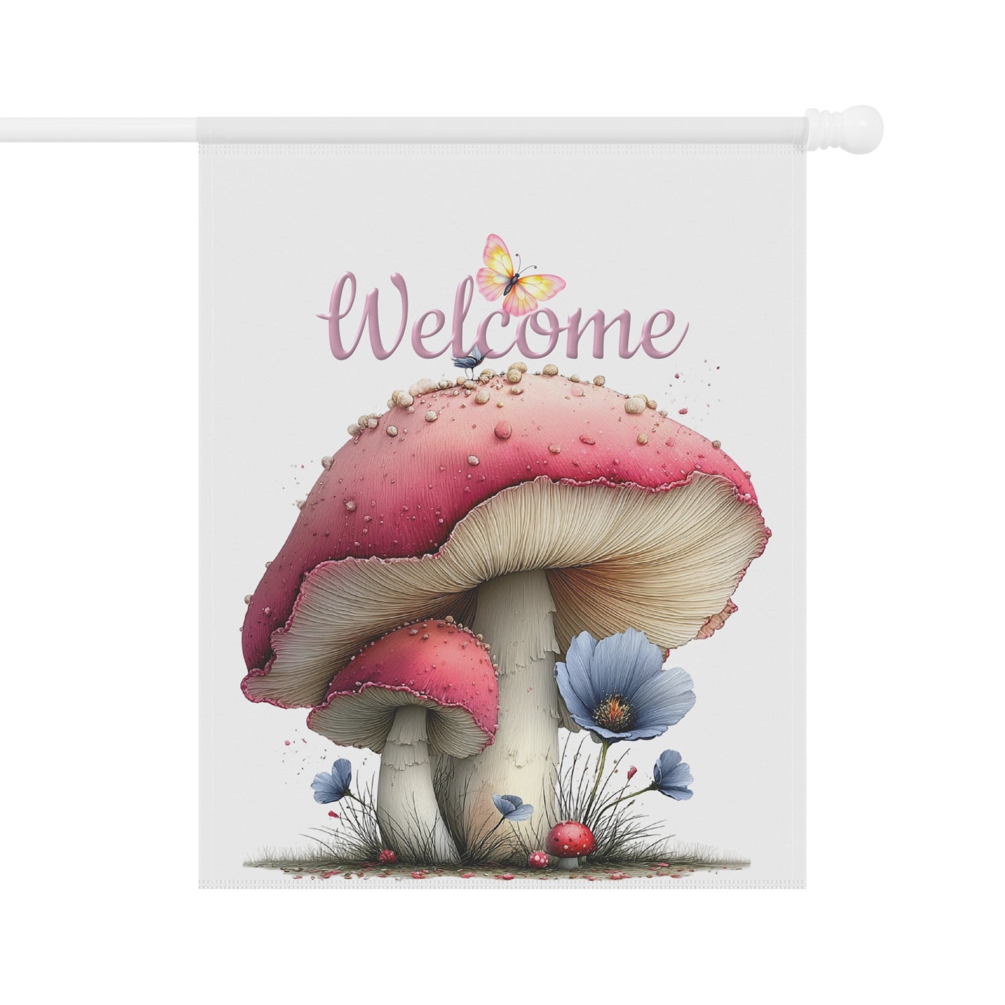 Colorful Mushroom Welcome Garden Flag