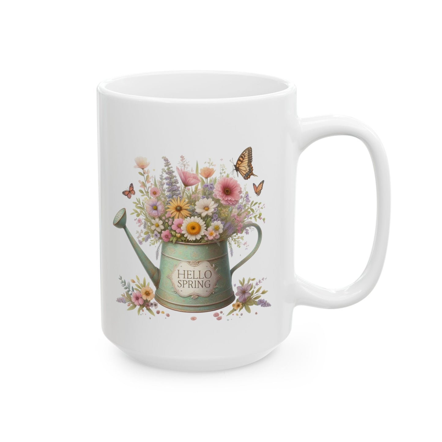 Charming Vintage-Style "Hello Spring" Coffee Mug