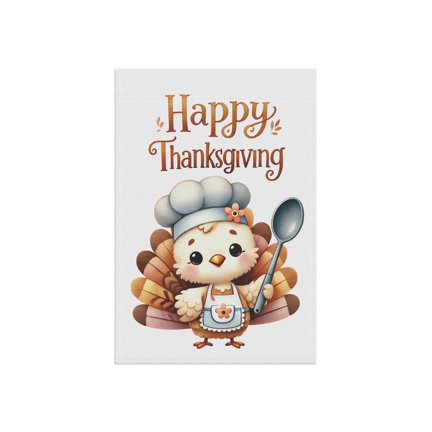 Cute Chef Turkey Happy Thanksgiving Garden Flag