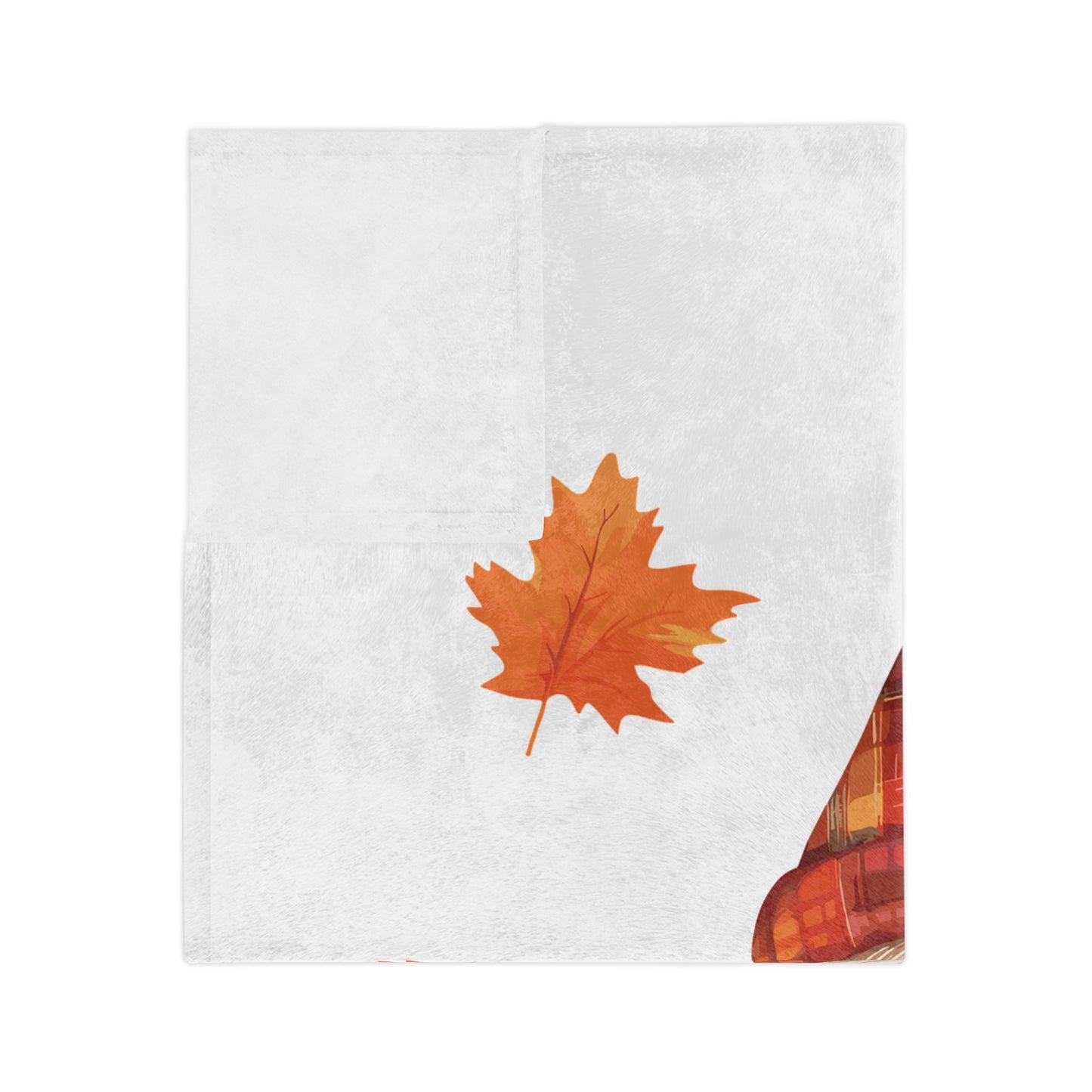 Happy Autumn Plaid Gnome Velveteen Blanket