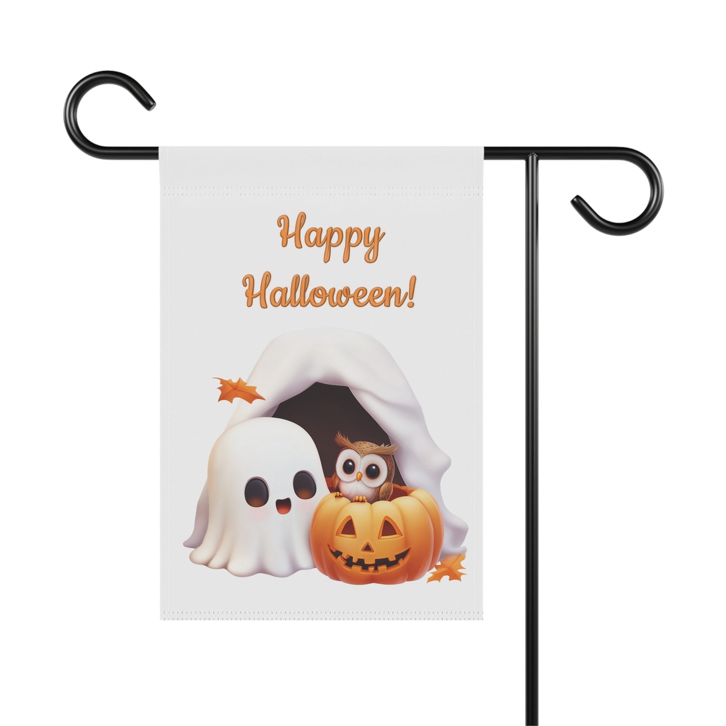 Cute Ghost & Owl Garden Flag