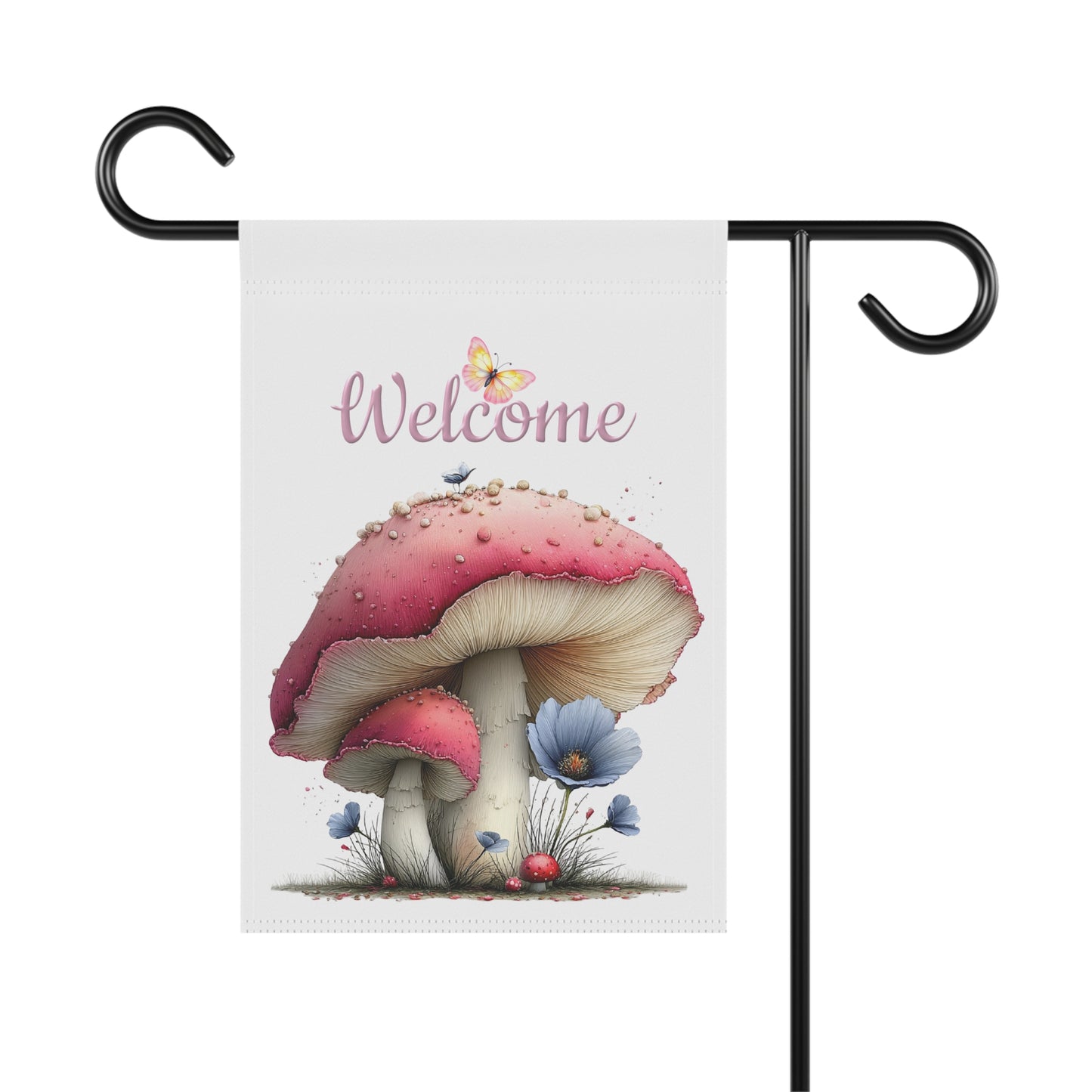 Colorful Mushroom Welcome Garden Flag