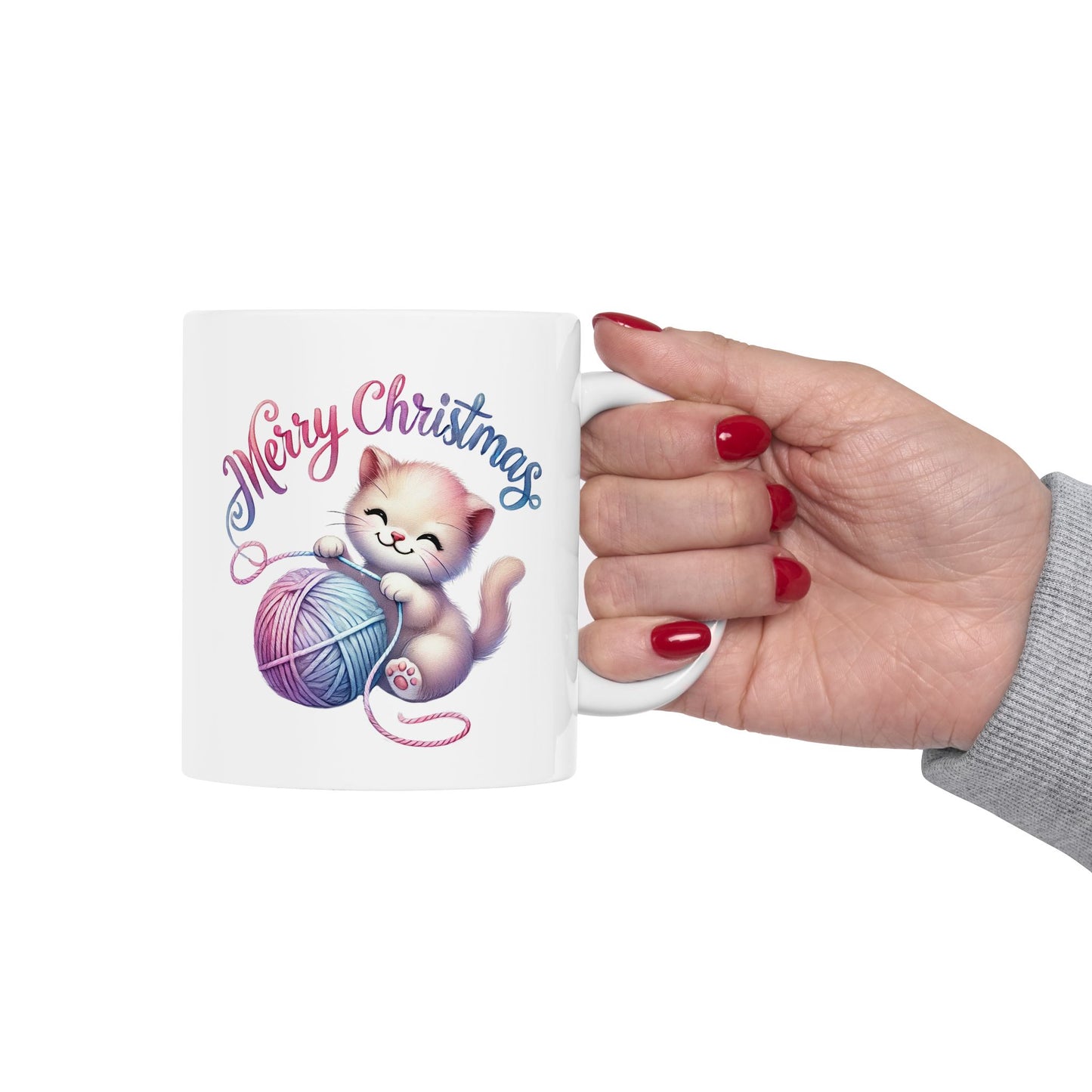 Merry Christmas Kitten Coffee Mug