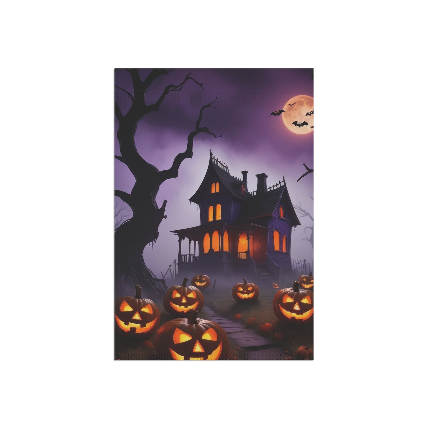 Spooky Haunted House Halloween Garden Flag