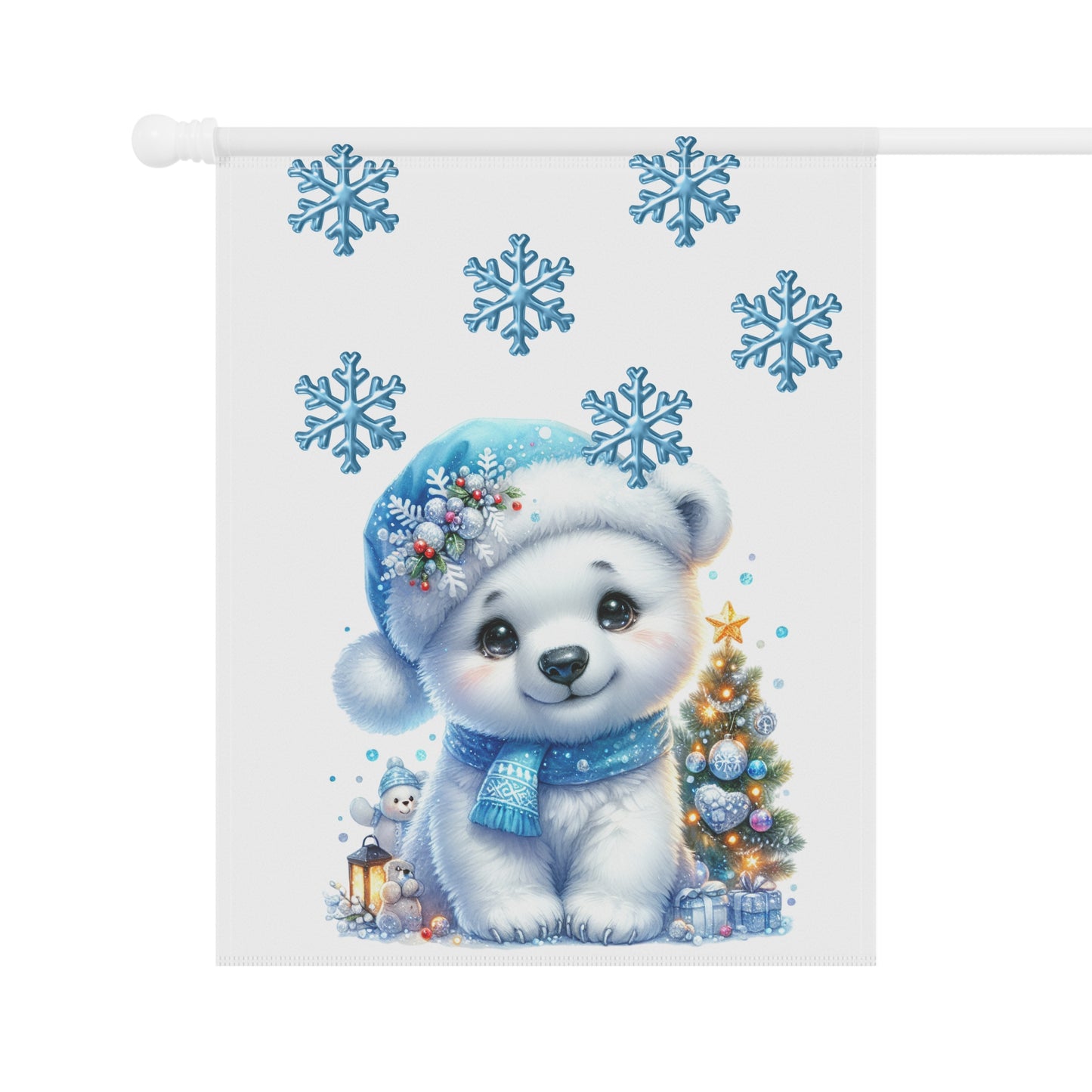 Adorable Baby Winter Polar Bear Garden Flag