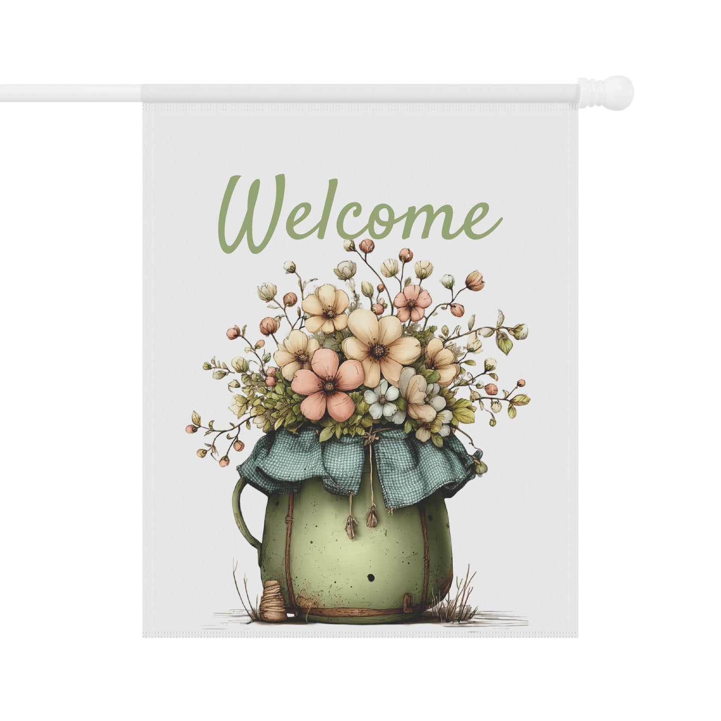 Rustic Jug Welcome Garden Flag