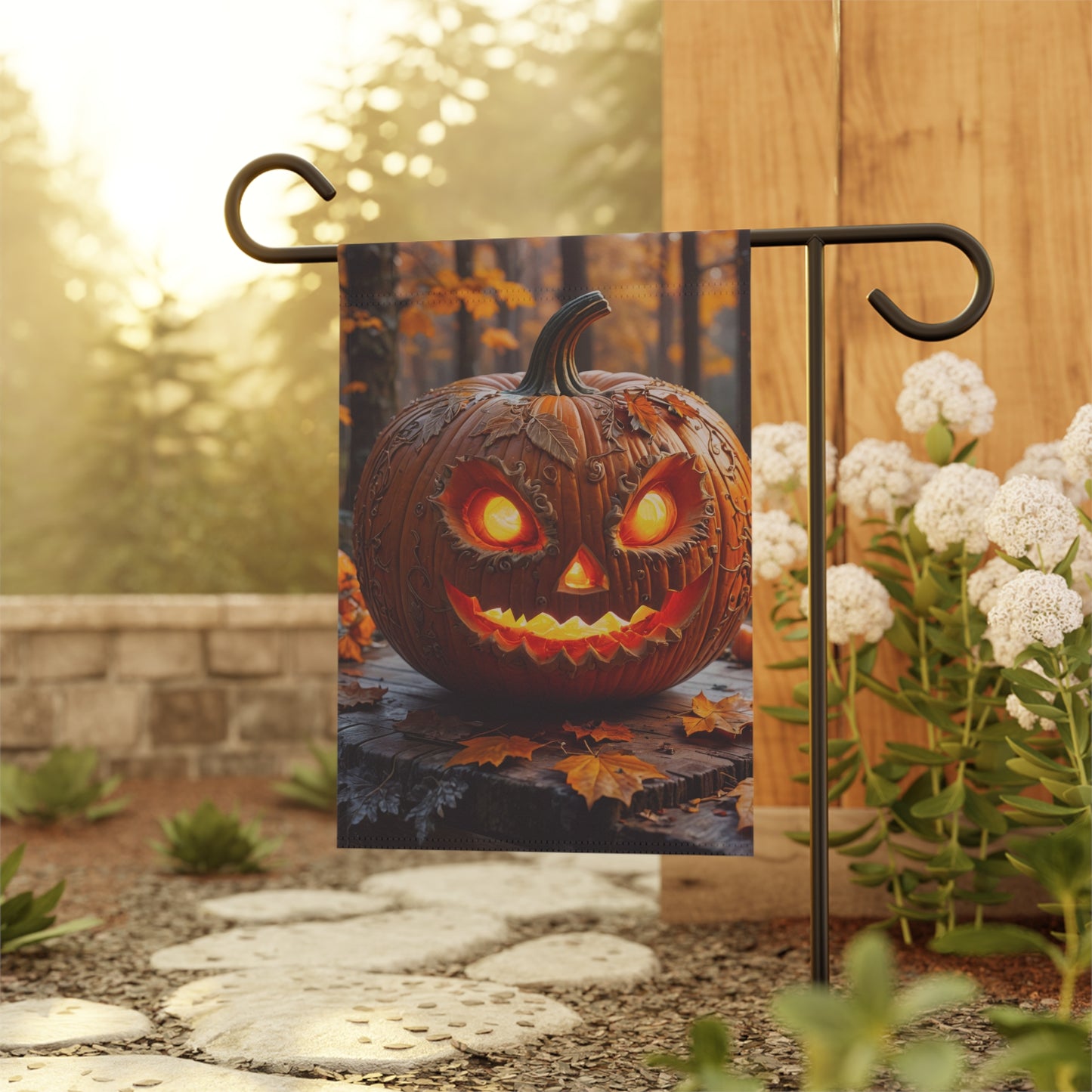 Evil Jack-O'-Lantern Halloween Garden Flag