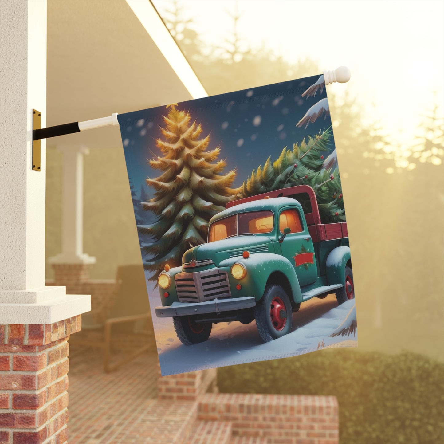 Old Fashioned Truck Holiday Garden Flag