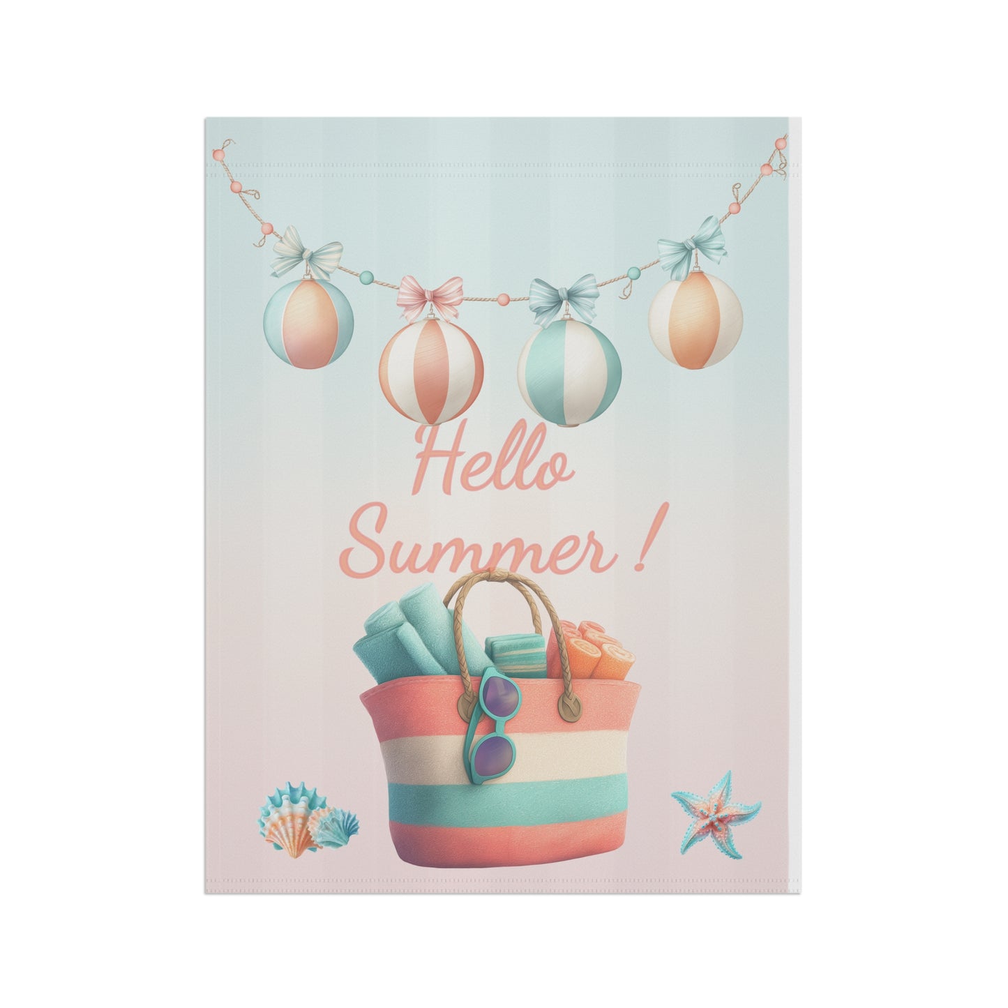Summer Beach Bag Garden Flag