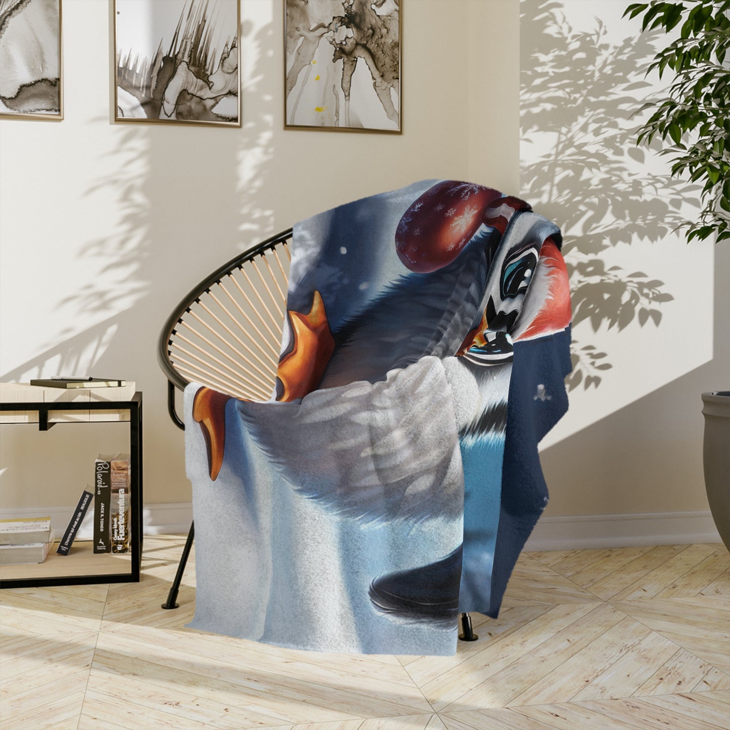 Christmas Penguin Velveteen Plush Blanket