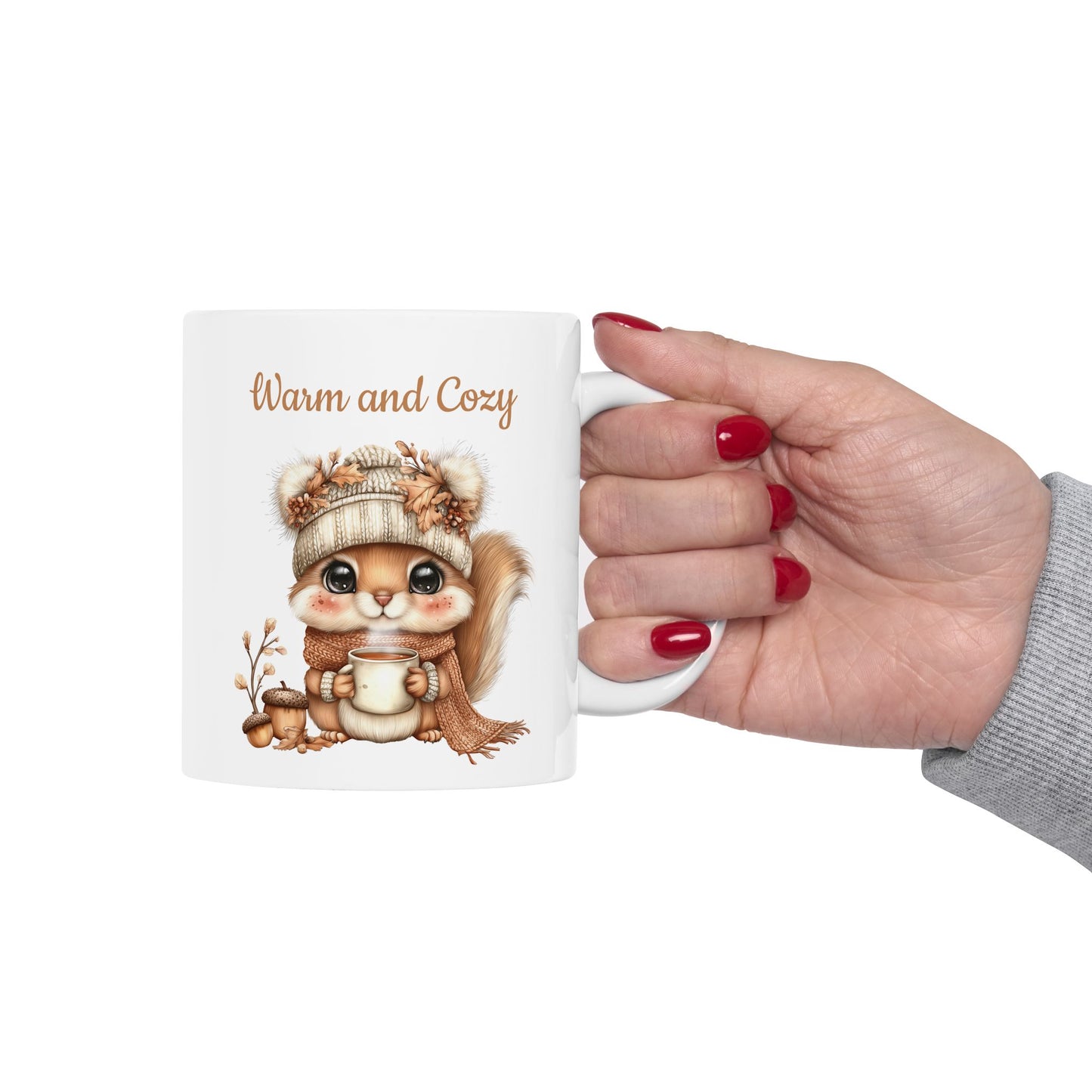 Warm and Cozy Squirrel Ceramic Coffee Mug