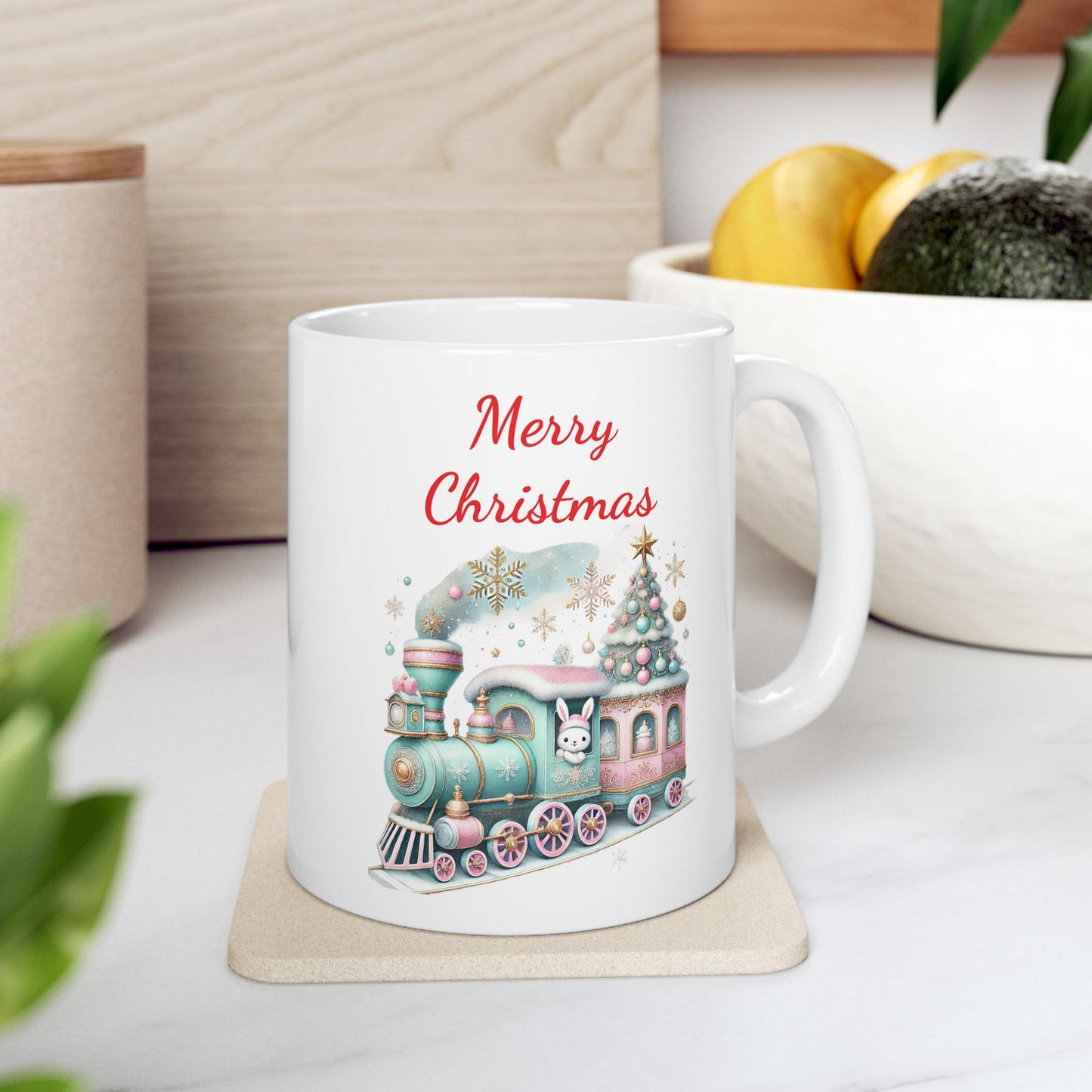 Festive Christmas Train Coffee Mug