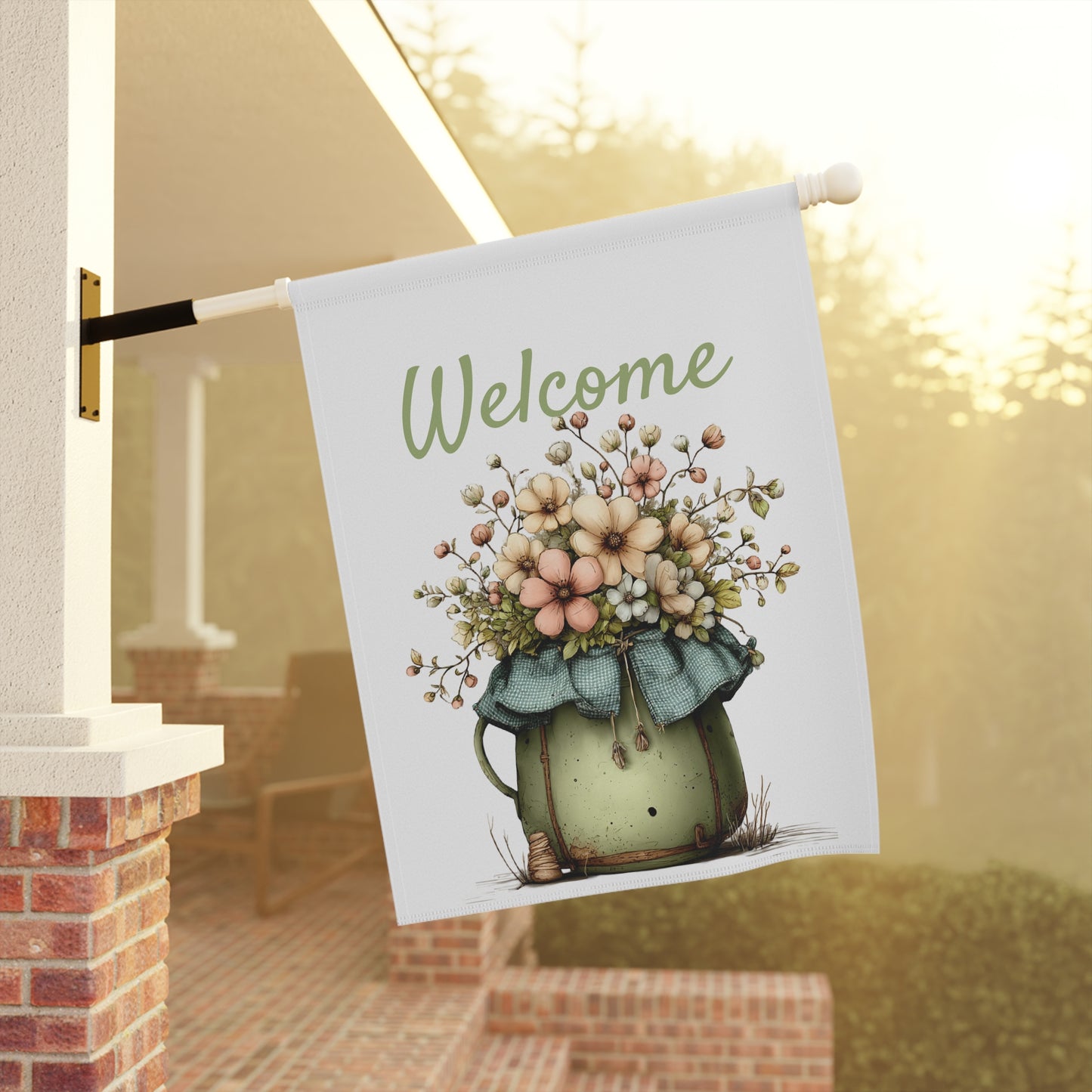 Rustic Jug Welcome Garden Flag