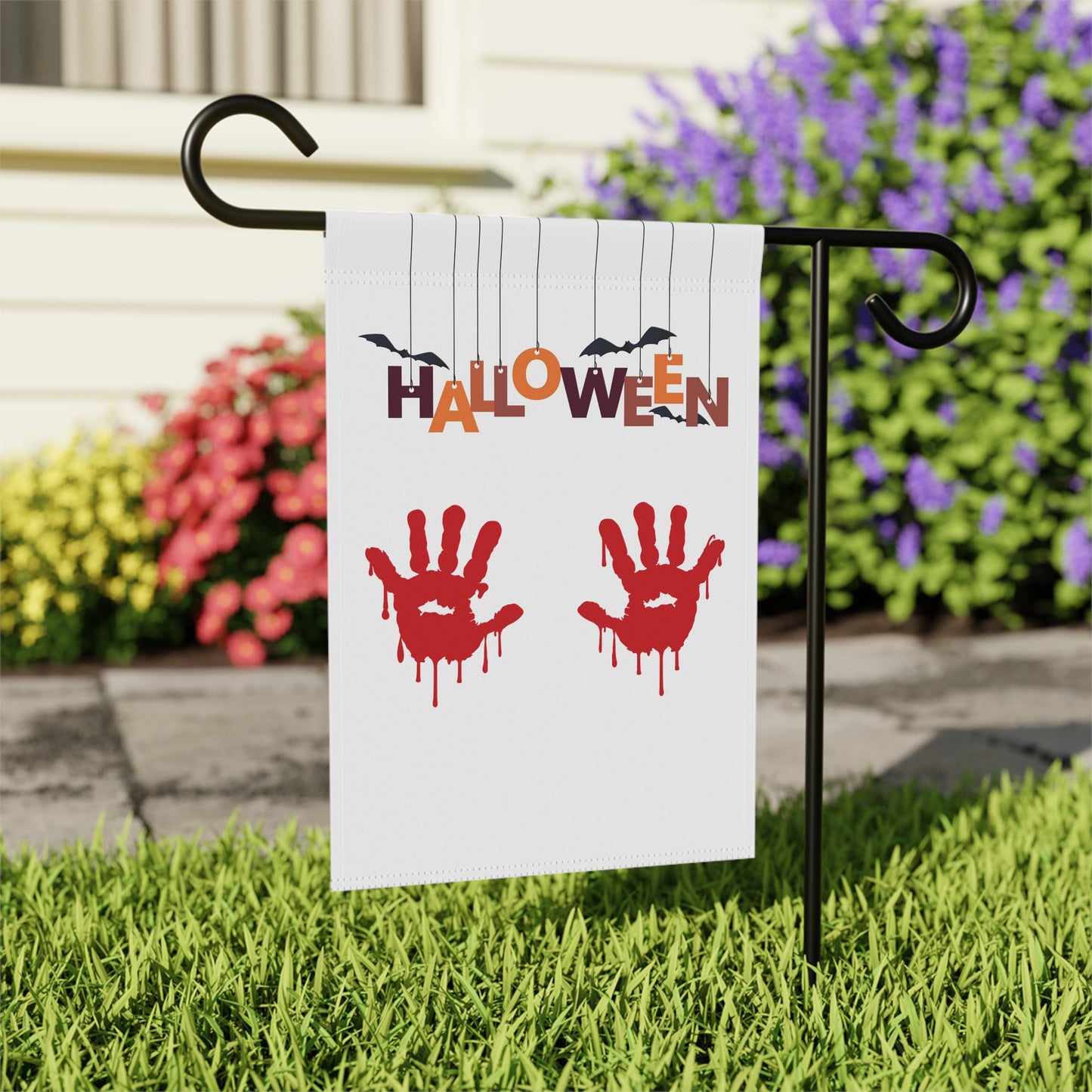 Bloody Handprint Halloween Garden Flag