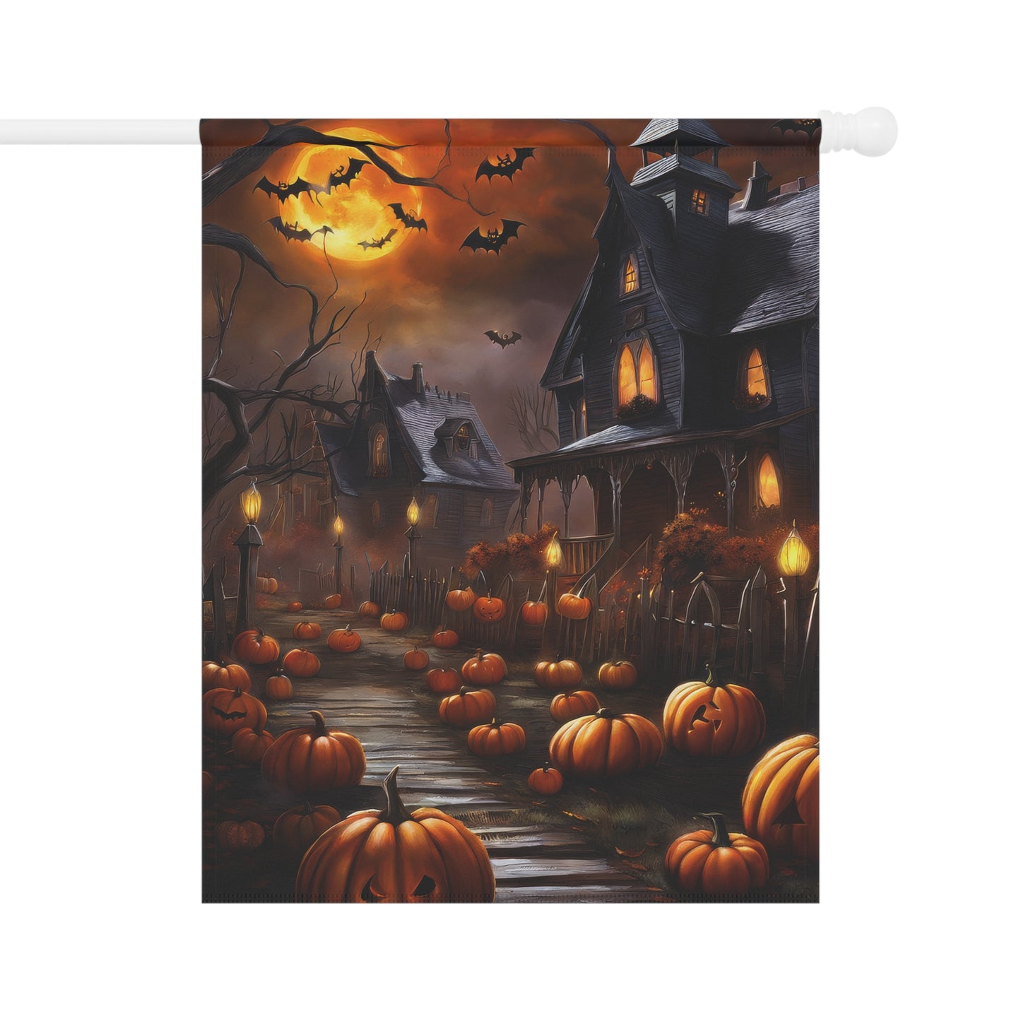 Haunted House Halloween Garden Flag