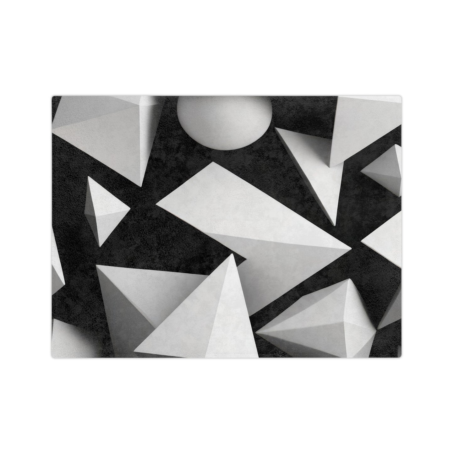 3D Geometric Black and White Velveteen Blanket