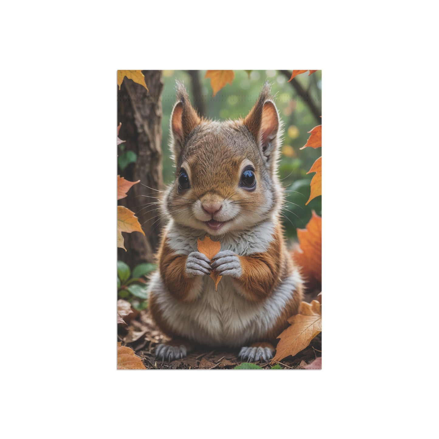 Cute Squirrel Fall Garden Flag/House Banner
