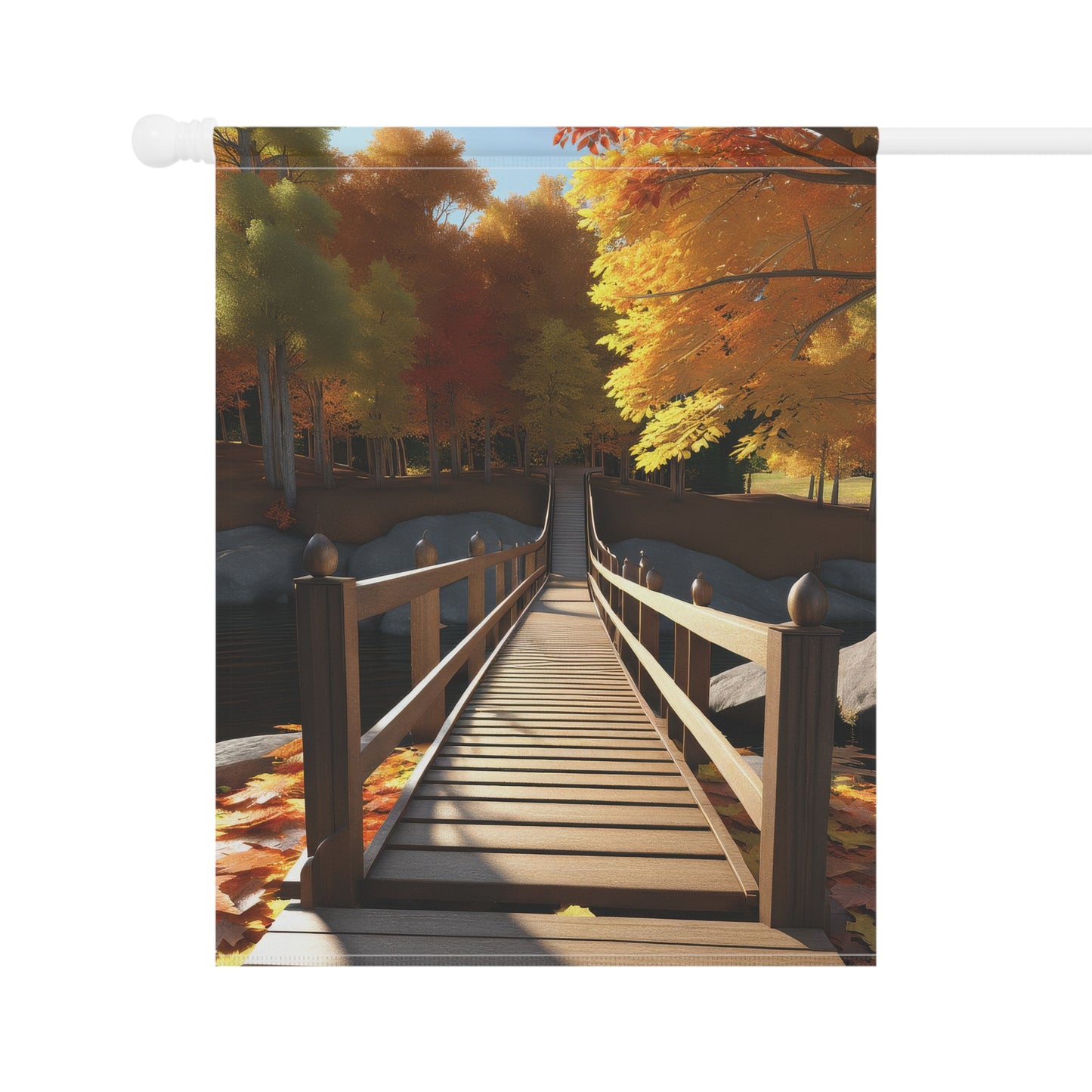 Colorful Autumn Scene Garden & House Banner