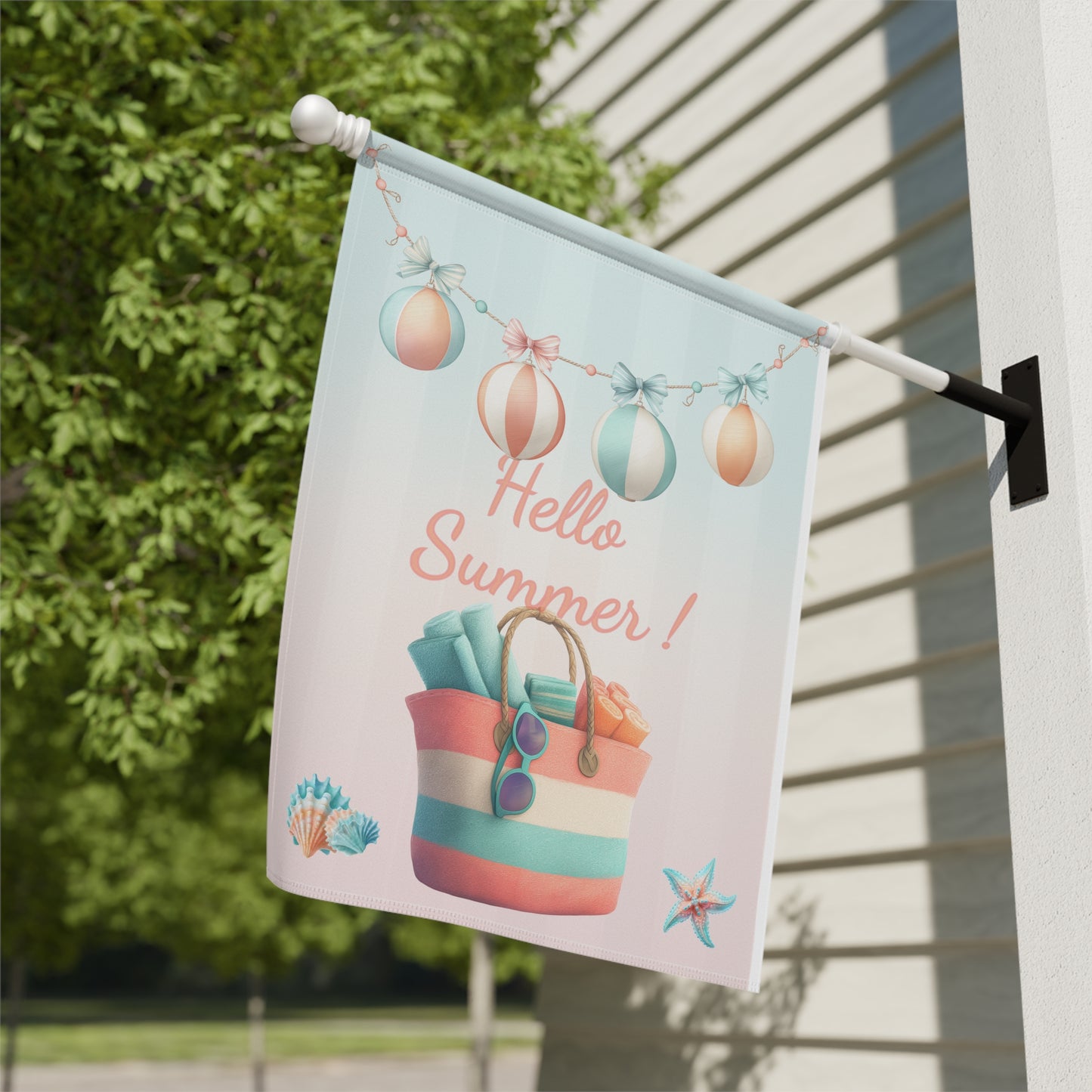 Summer Beach Bag Garden Flag
