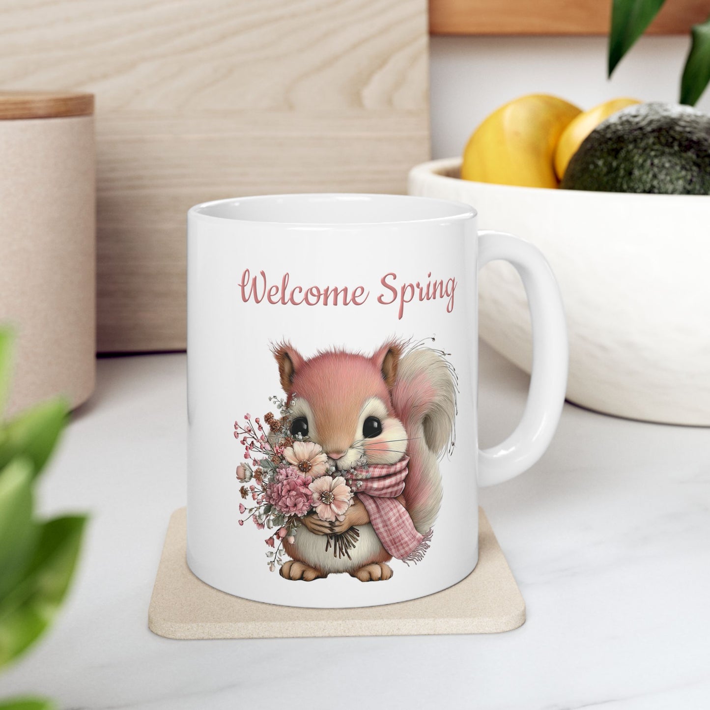 Cute Spring Squirrel Coffee Mug