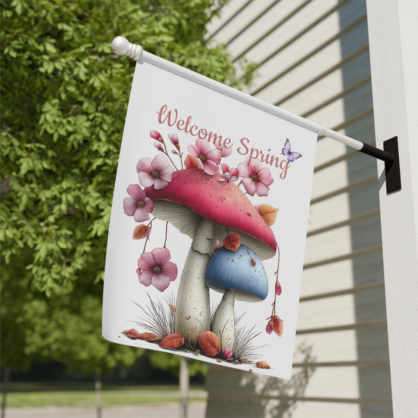 Whimsical Mushroom Garden Flag
