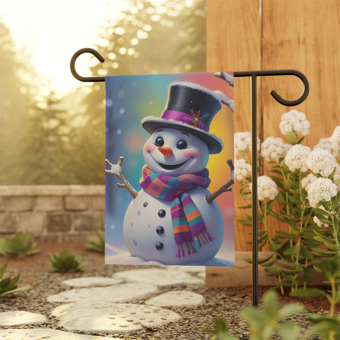 Vibrant & Cheerful Snowman Garden Flag