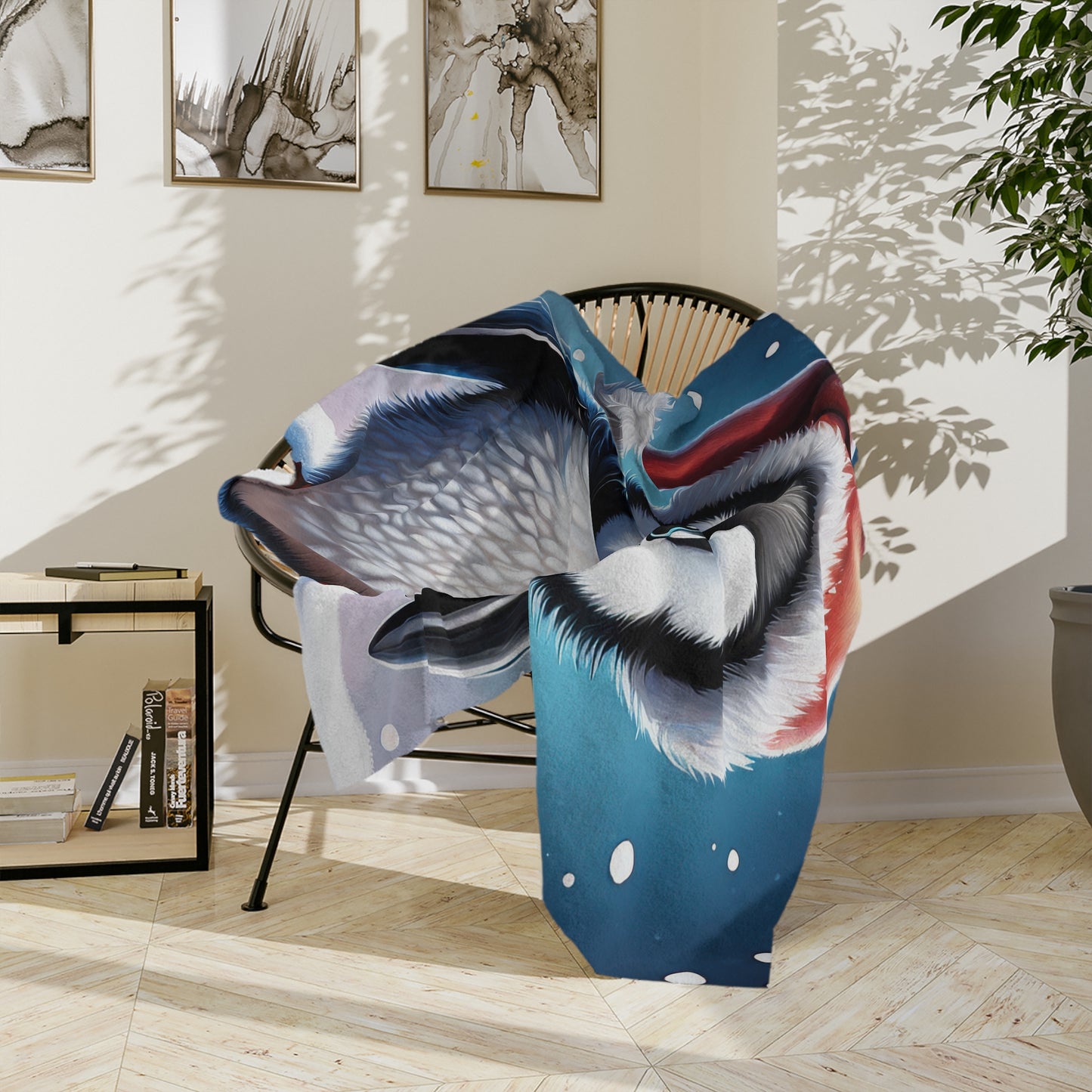 Precious Baby Penguin Plush Sofa Blanket