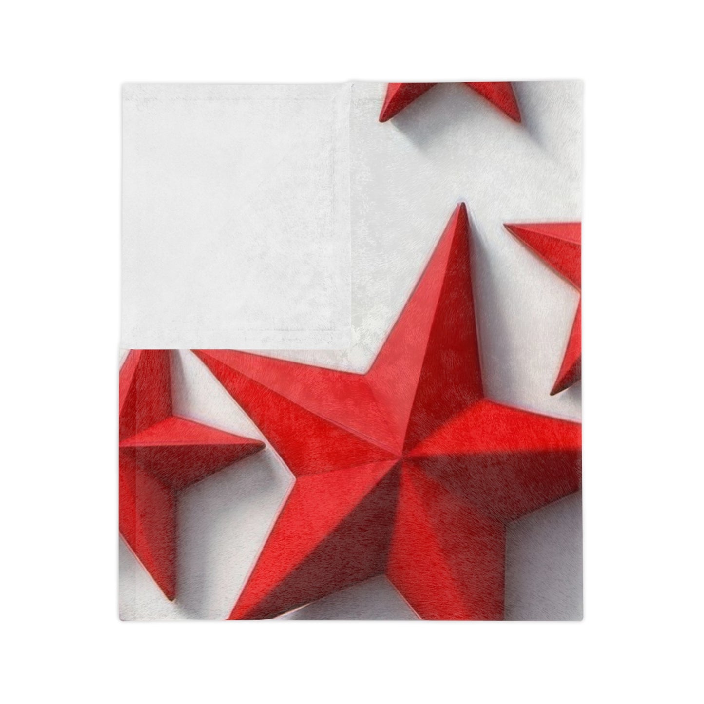Modern Red 3D Stars Velveteen Plush Blanket