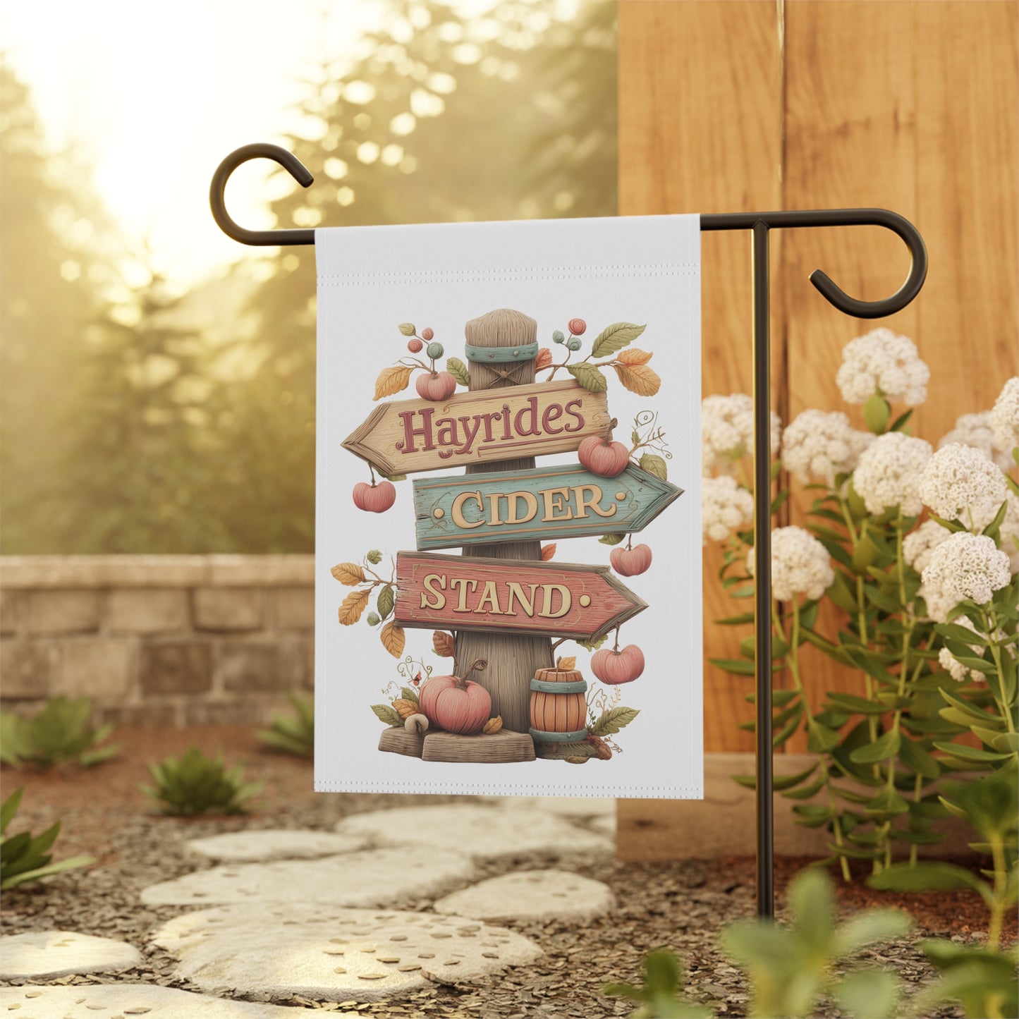 Pastel Autumn Garden Flag