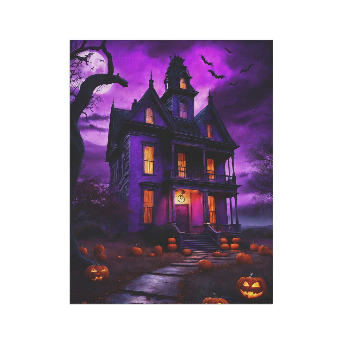 Halloween Creepy Mansion Garden Flag