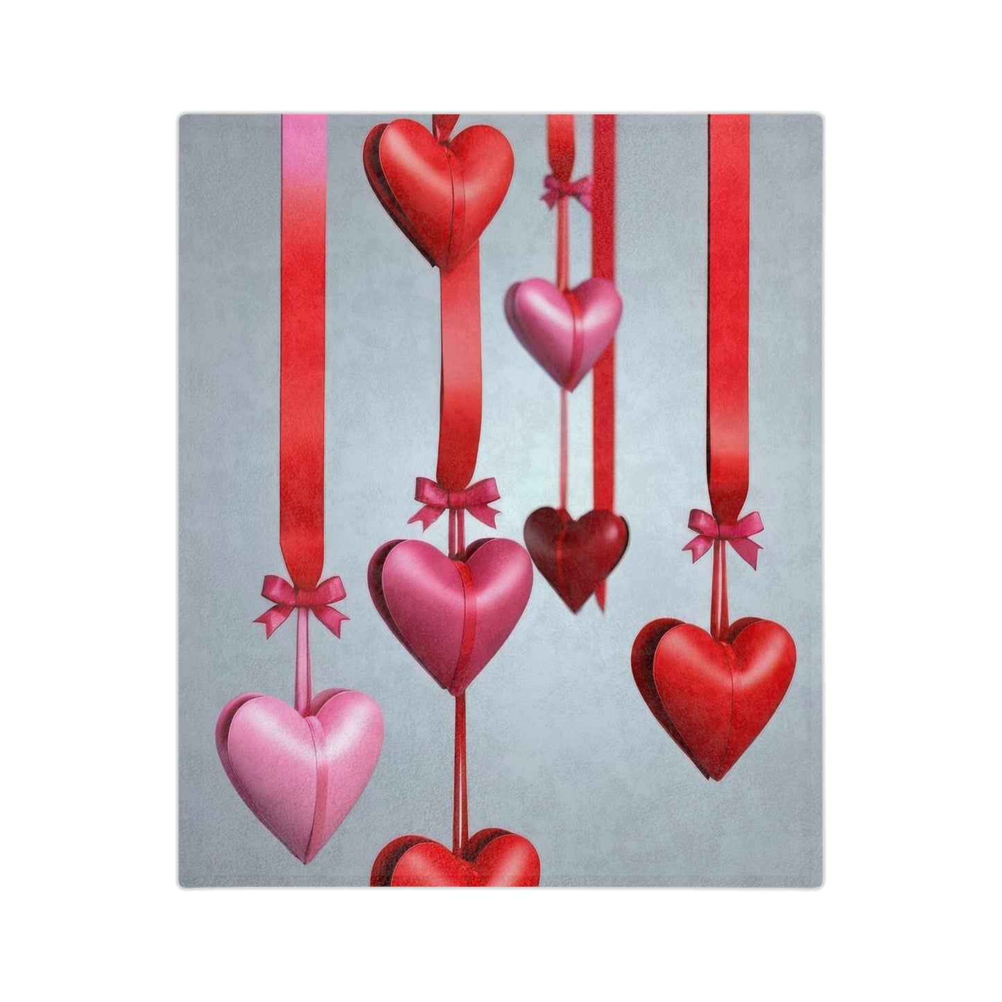Hanging Hearts & Ribbons Blanket