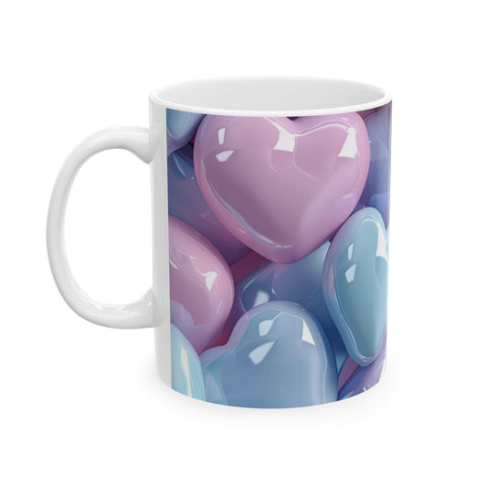 Pastel Hearts Ceramic Coffee Mug