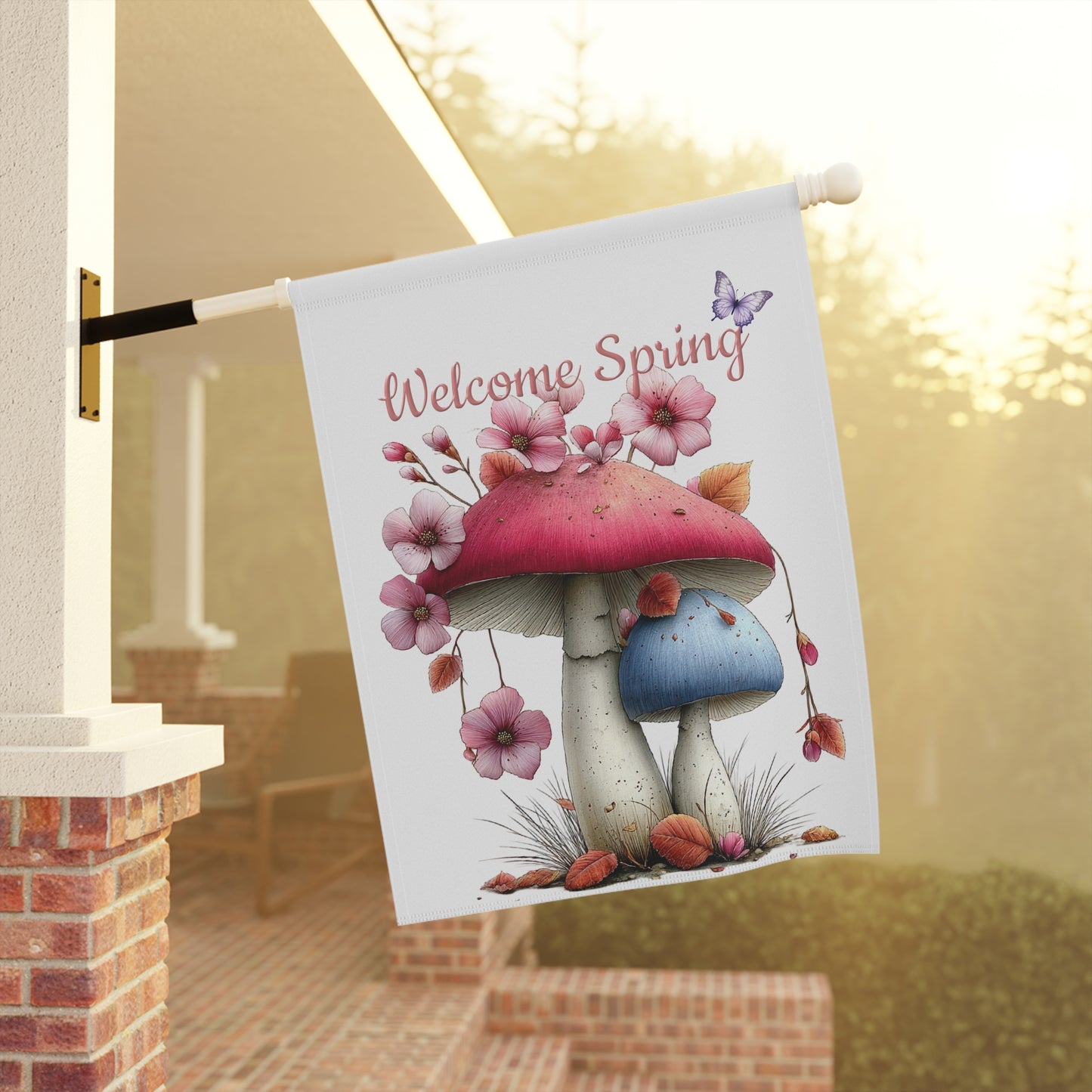 Whimsical Mushroom Garden Flag