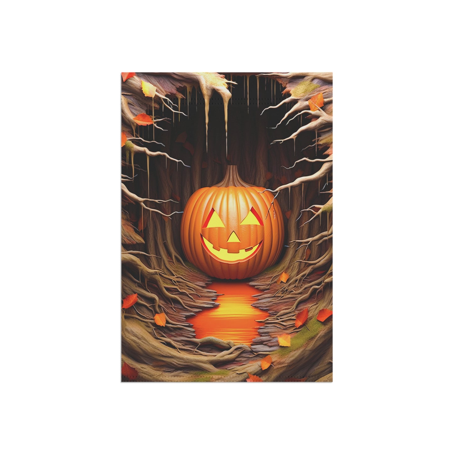 Smiling Jack-o'-Lantern Halloween Garden Flag