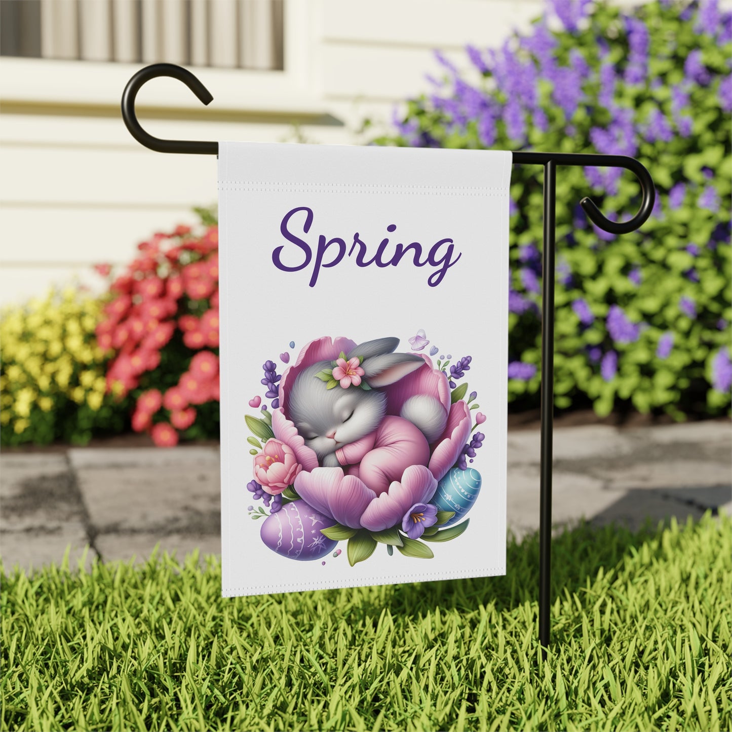 Sweet Dreams Bunny & Easter Eggs Garden Flag