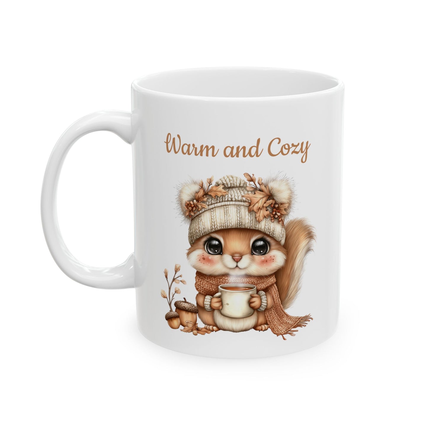 Warm and Cozy Squirrel Ceramic Coffee Mug