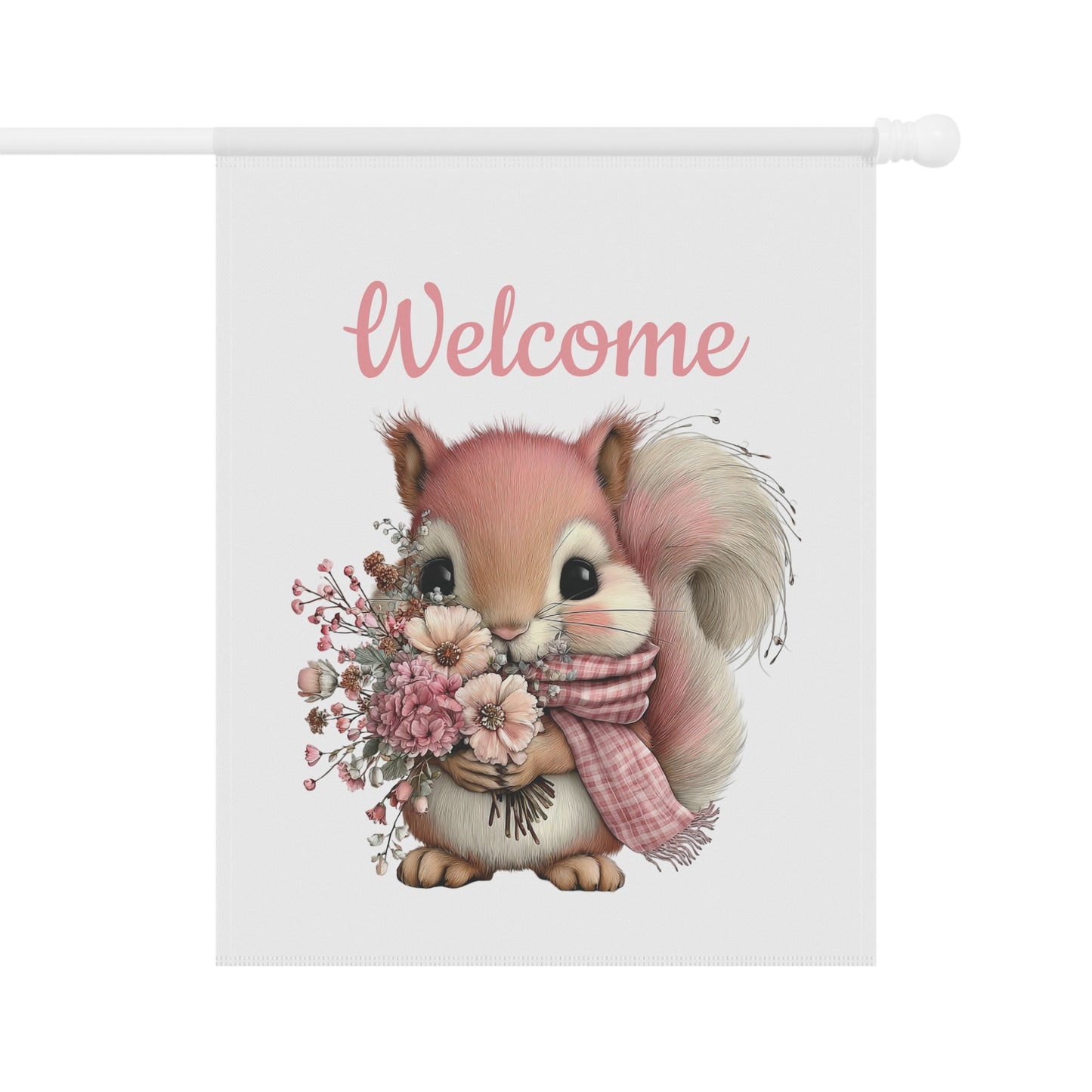 Welcome Squirrel Garden Flag