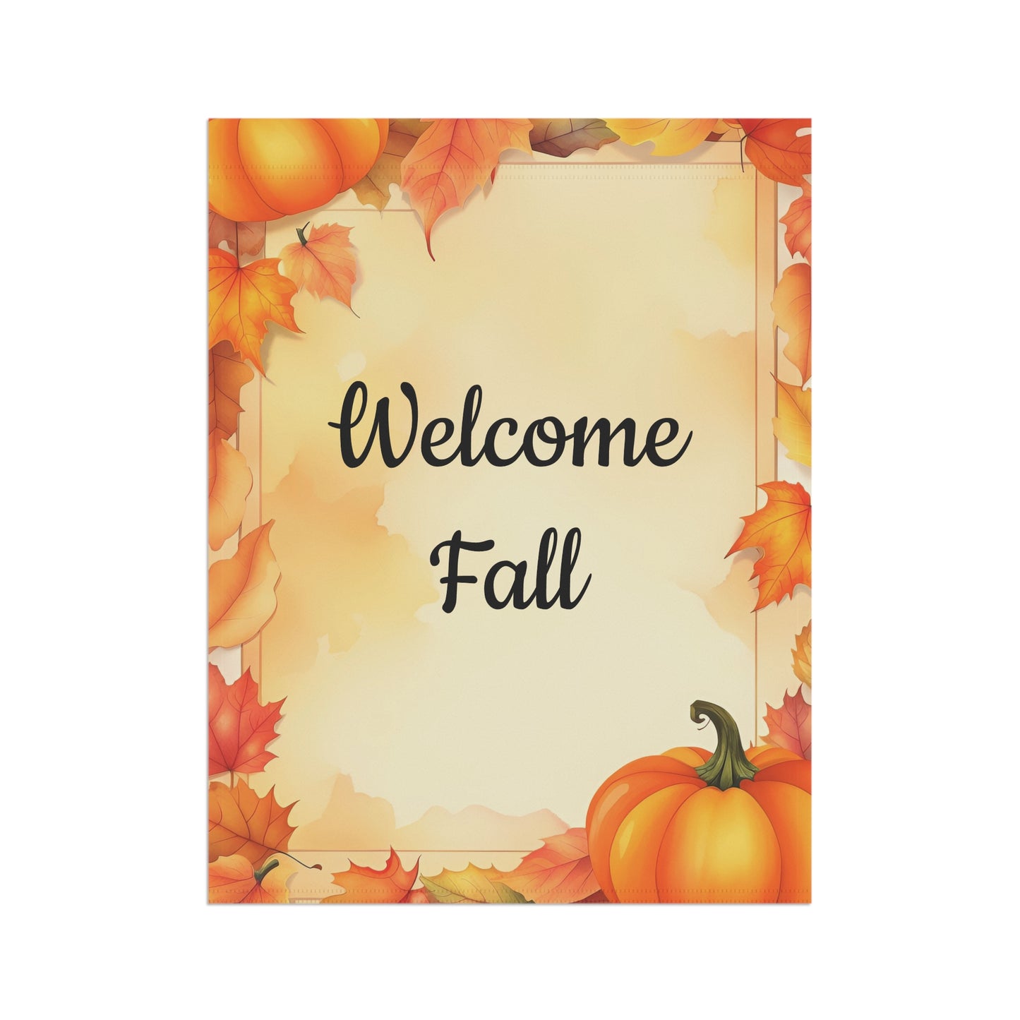 Autumn Leaves & Pumpkin Welcome Fall Garden Flag