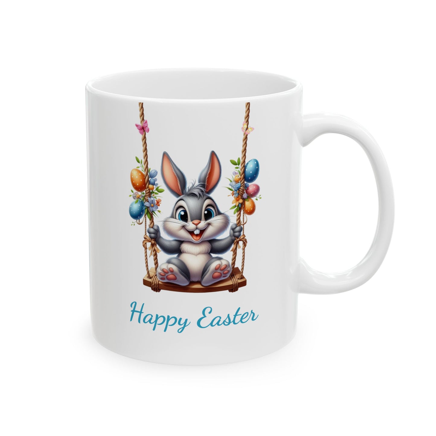 Cute Swinging Bunny Easter Mug
