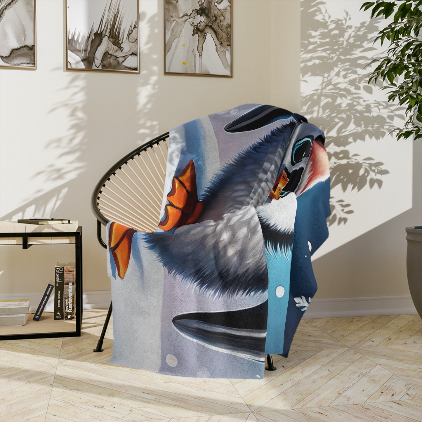 Precious Baby Penguin Plush Sofa Blanket