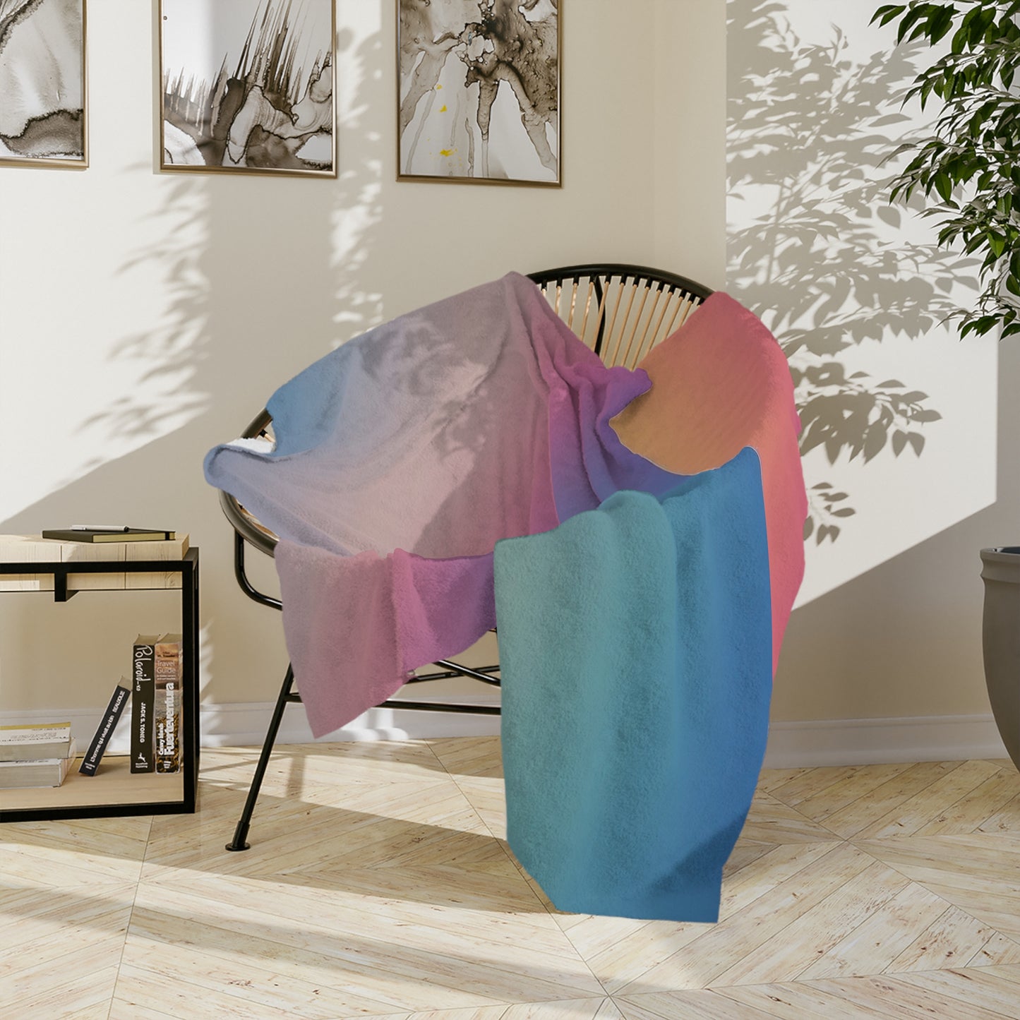 Soft Gradient Velveteen Blanket